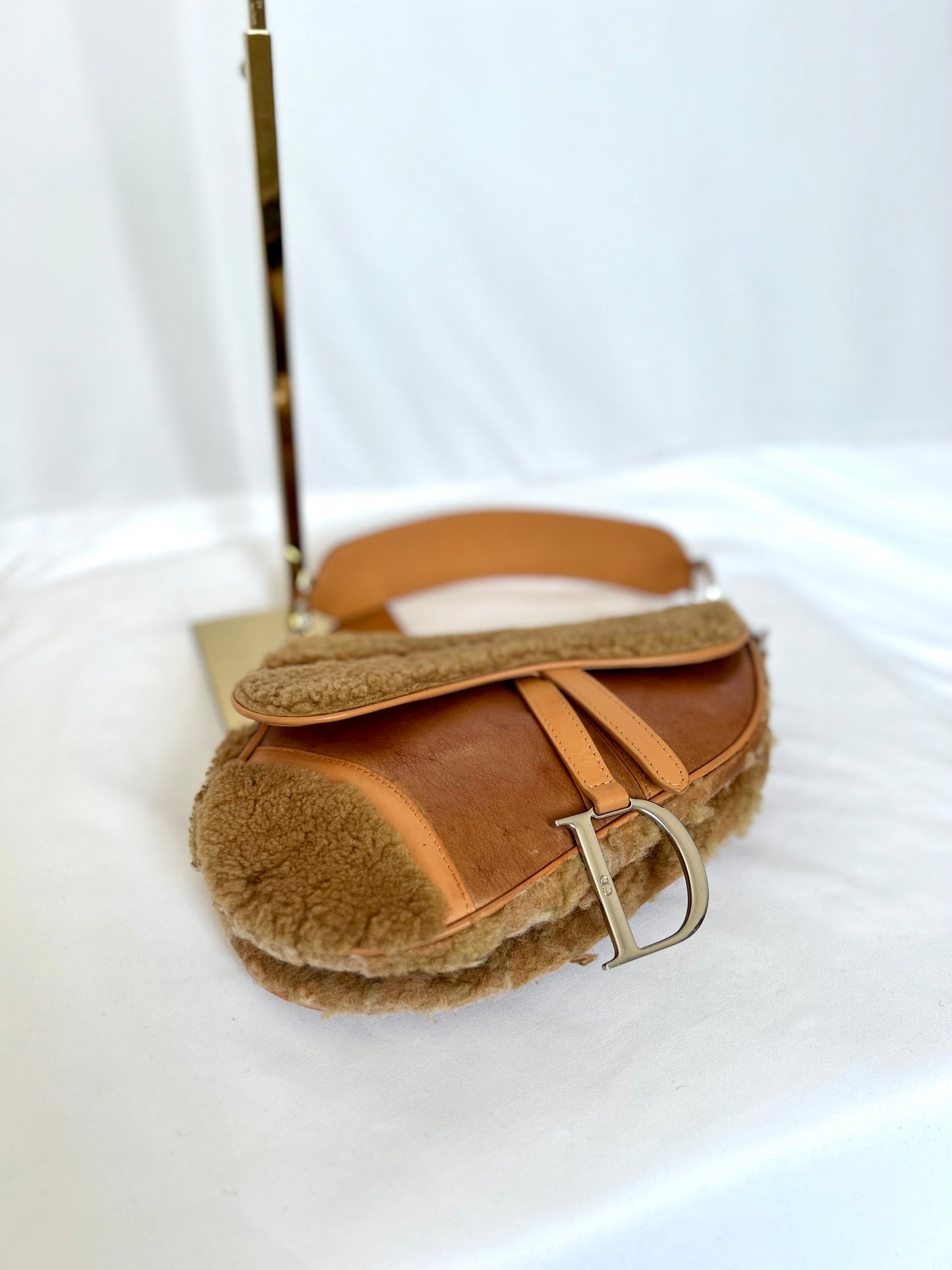 Dior Lamb Shearling Saddle Bag 2005 Flight Collection