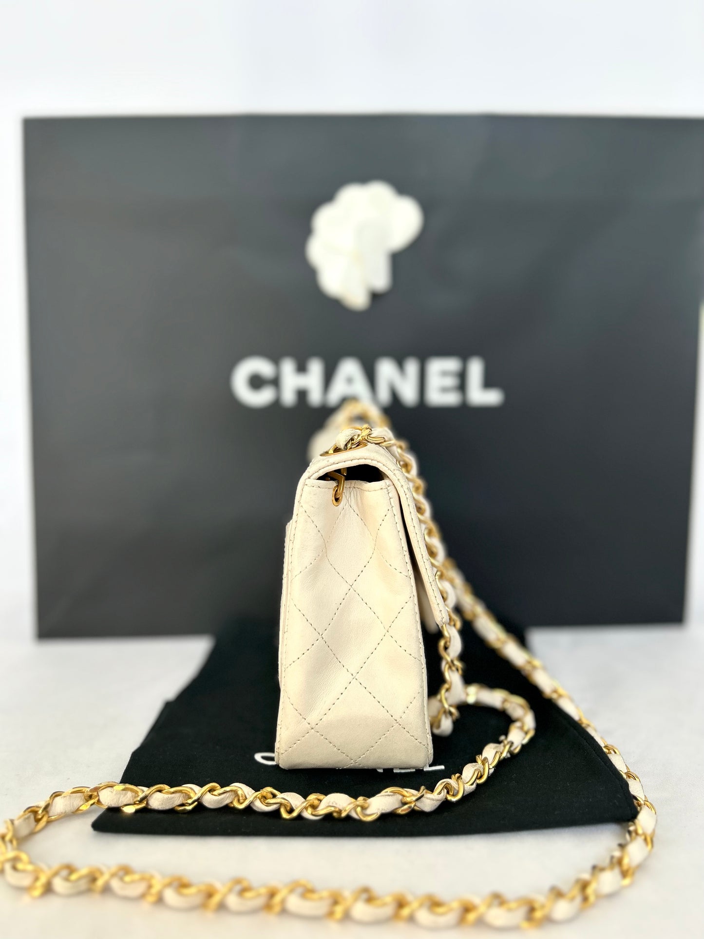 Chanel White Mini Square Flap Bag