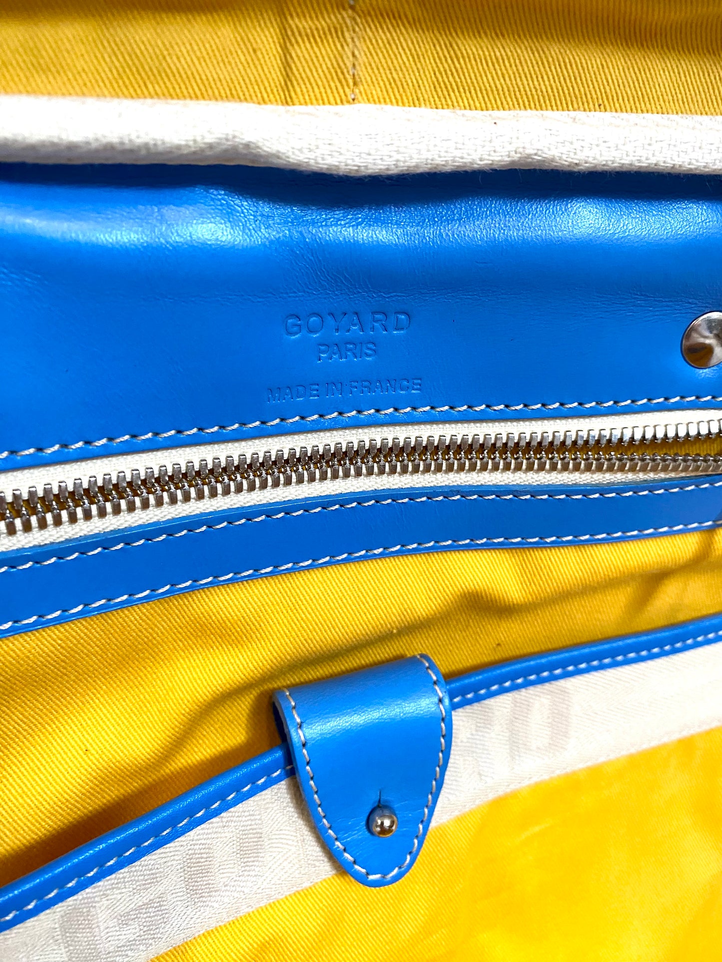 Goyard Blue Majordome Luggage Bag