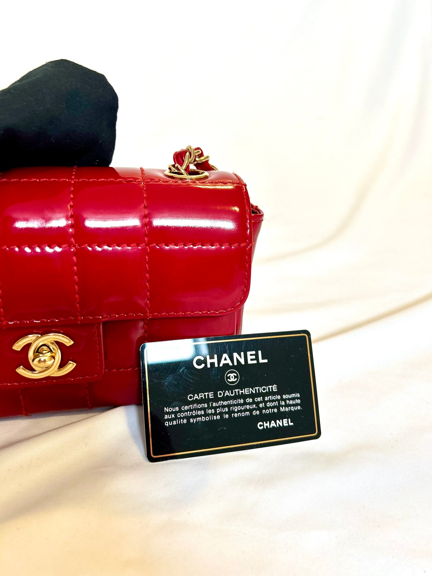 Chanel Red Small Chocolate Bar Flap Bag