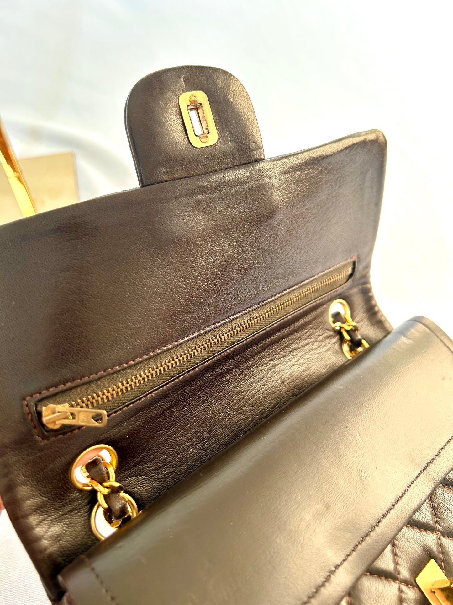 Chocolate Brown Chanel Classic Flap