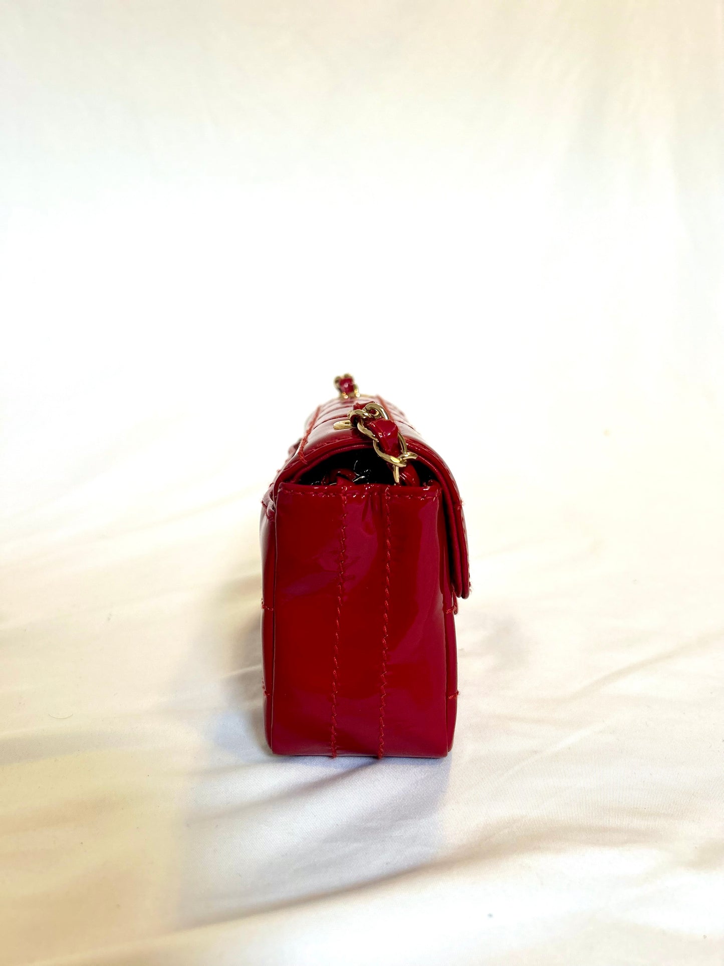 Chanel Red Small Chocolate Bar Flap Bag