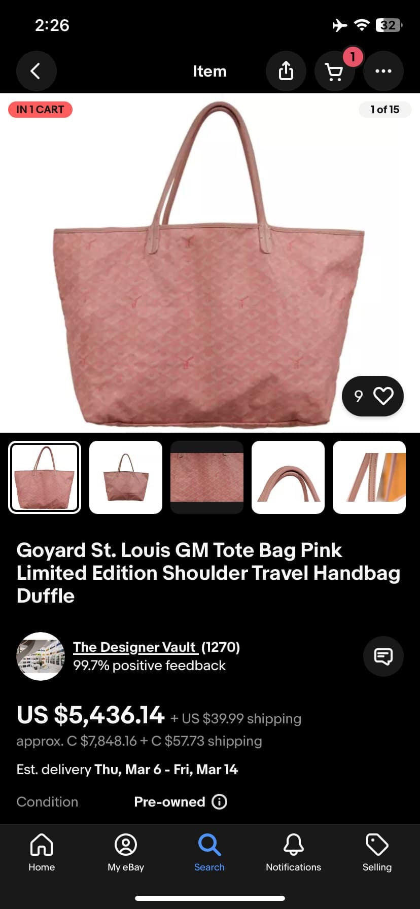 Goyard 2008 Japanese Exclusive Sakura Pink Saint Louis GM