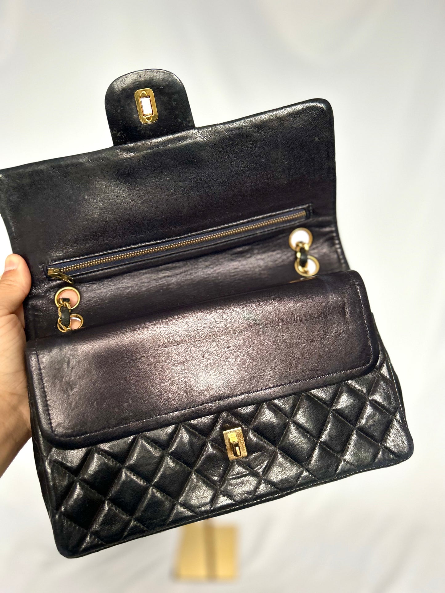 Midnight Blue Medium Lambskin Vintage Classic Flap