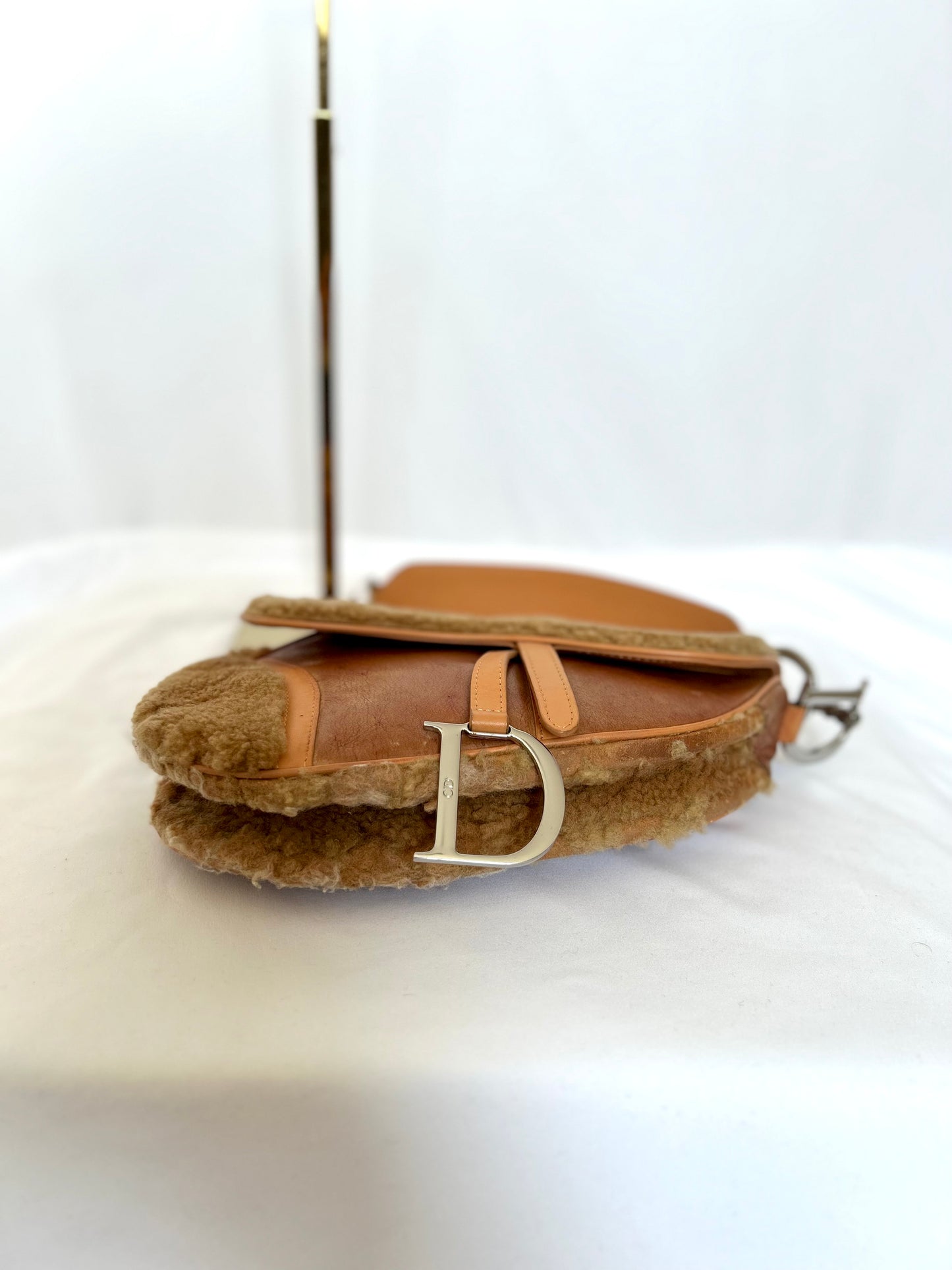 Dior Lamb Shearling Saddle Bag 2005 Flight Collection