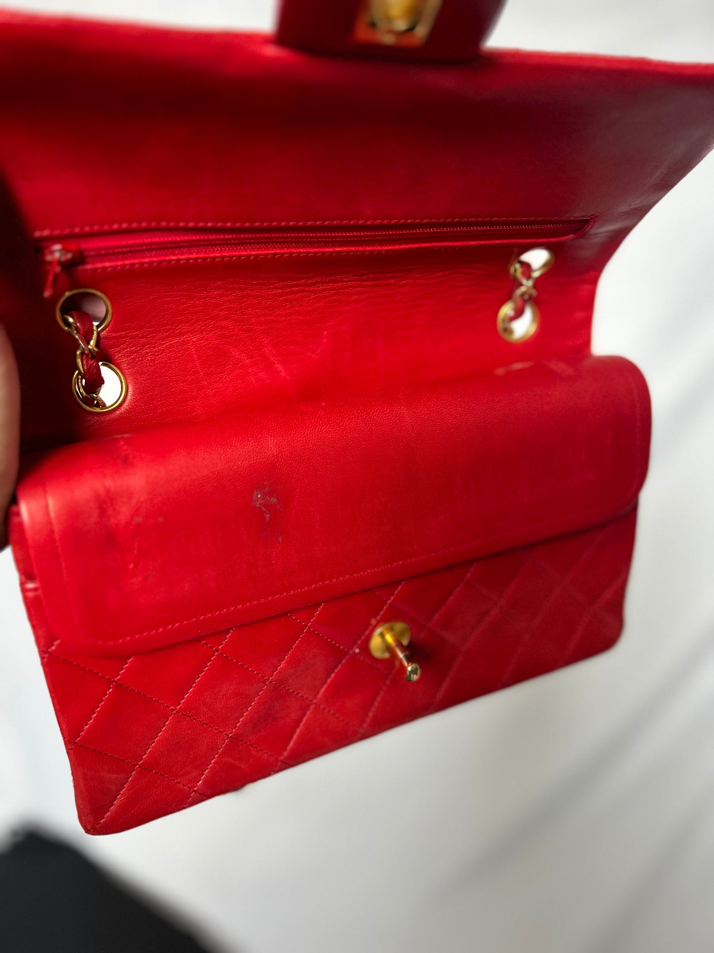 Red Chanel Classic Flap