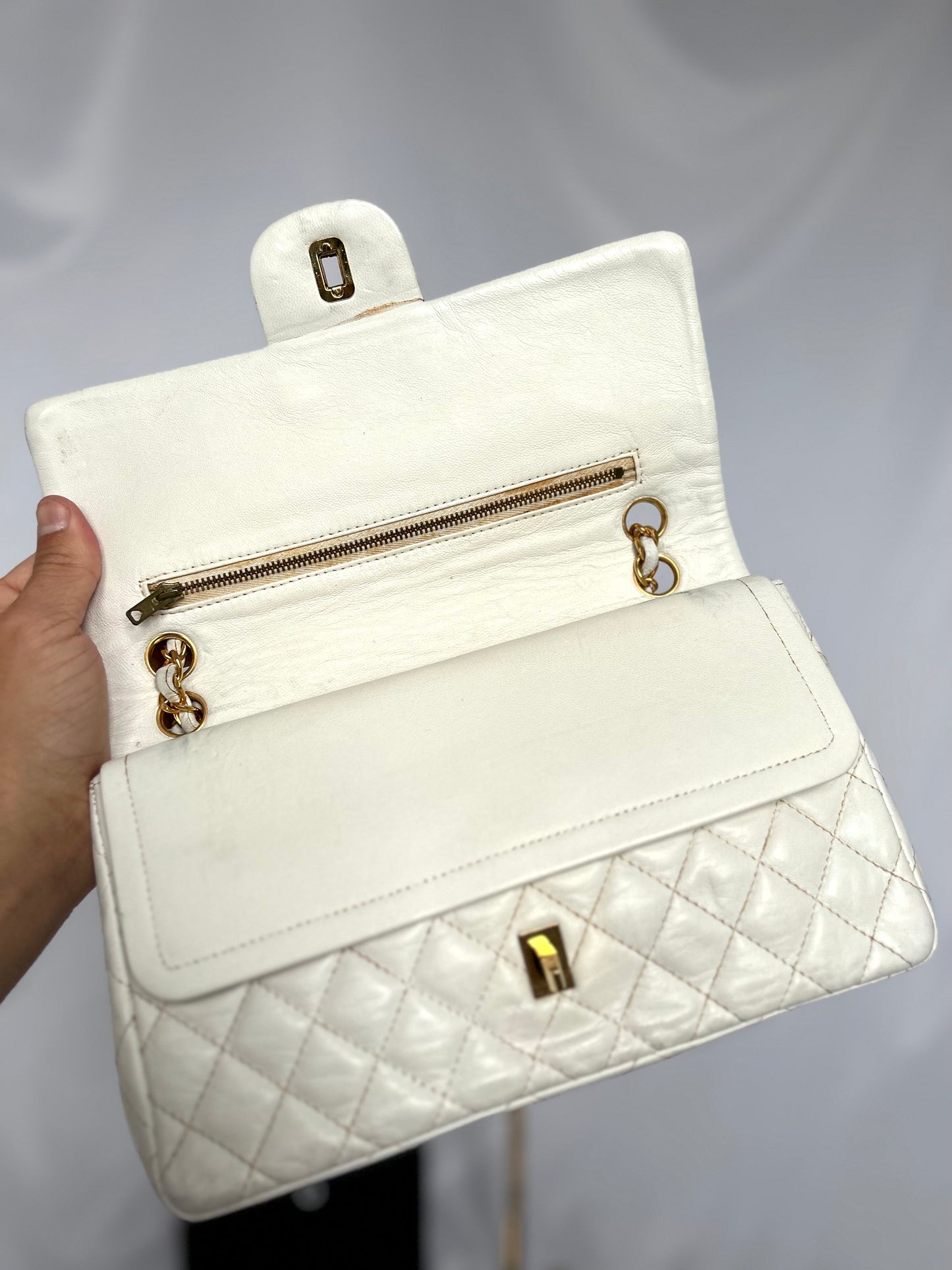 Chanel Vintage White Classic Flap
