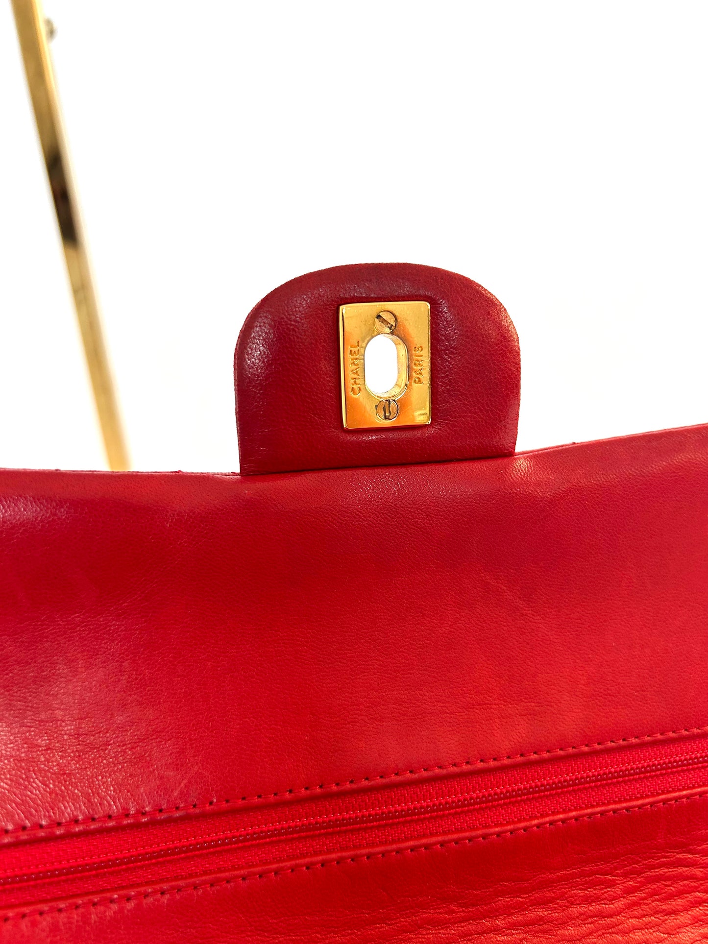 Red Chanel Classic Flap