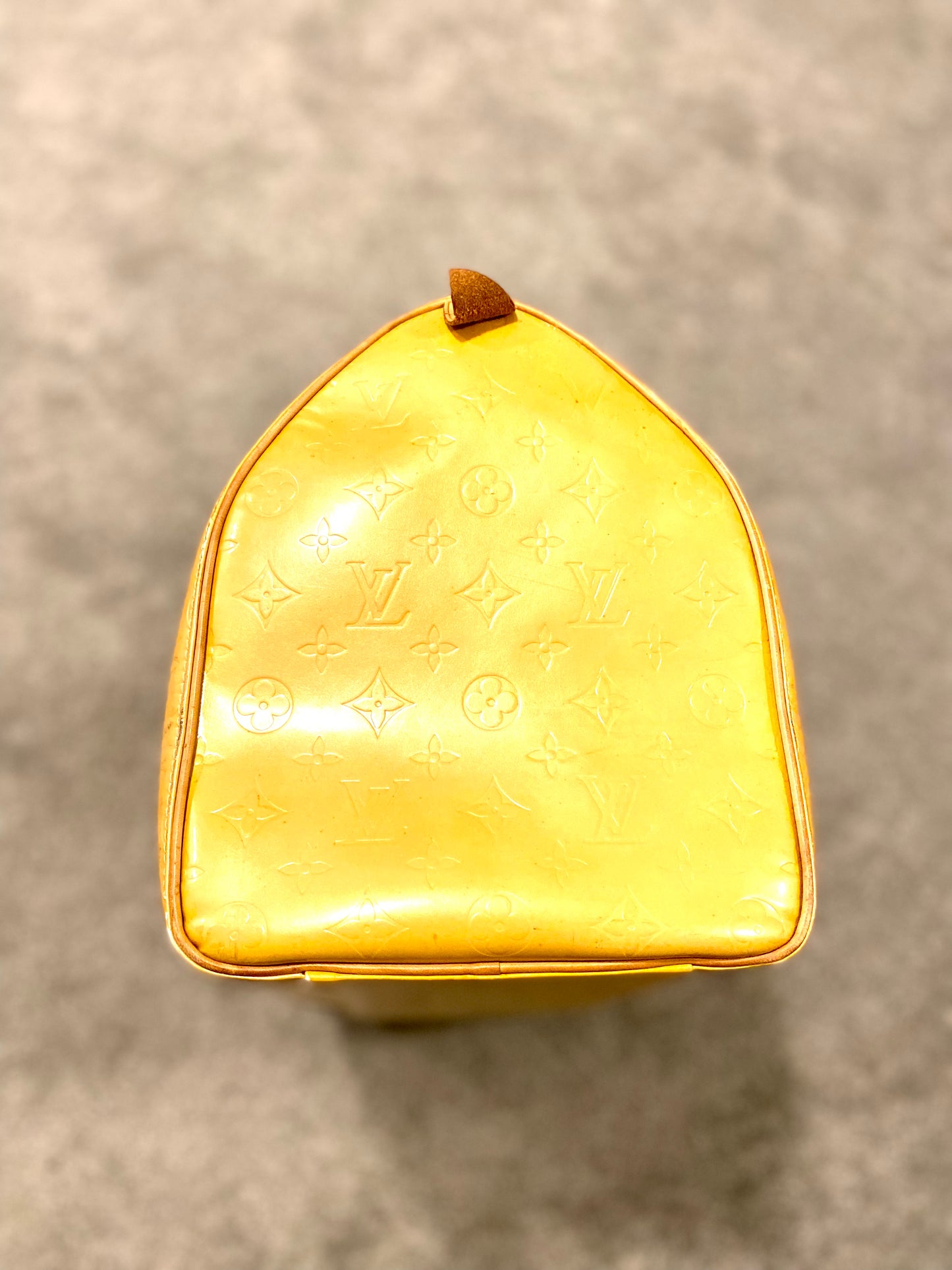 Louis Vuitton Yellow Vernis Keepall 45