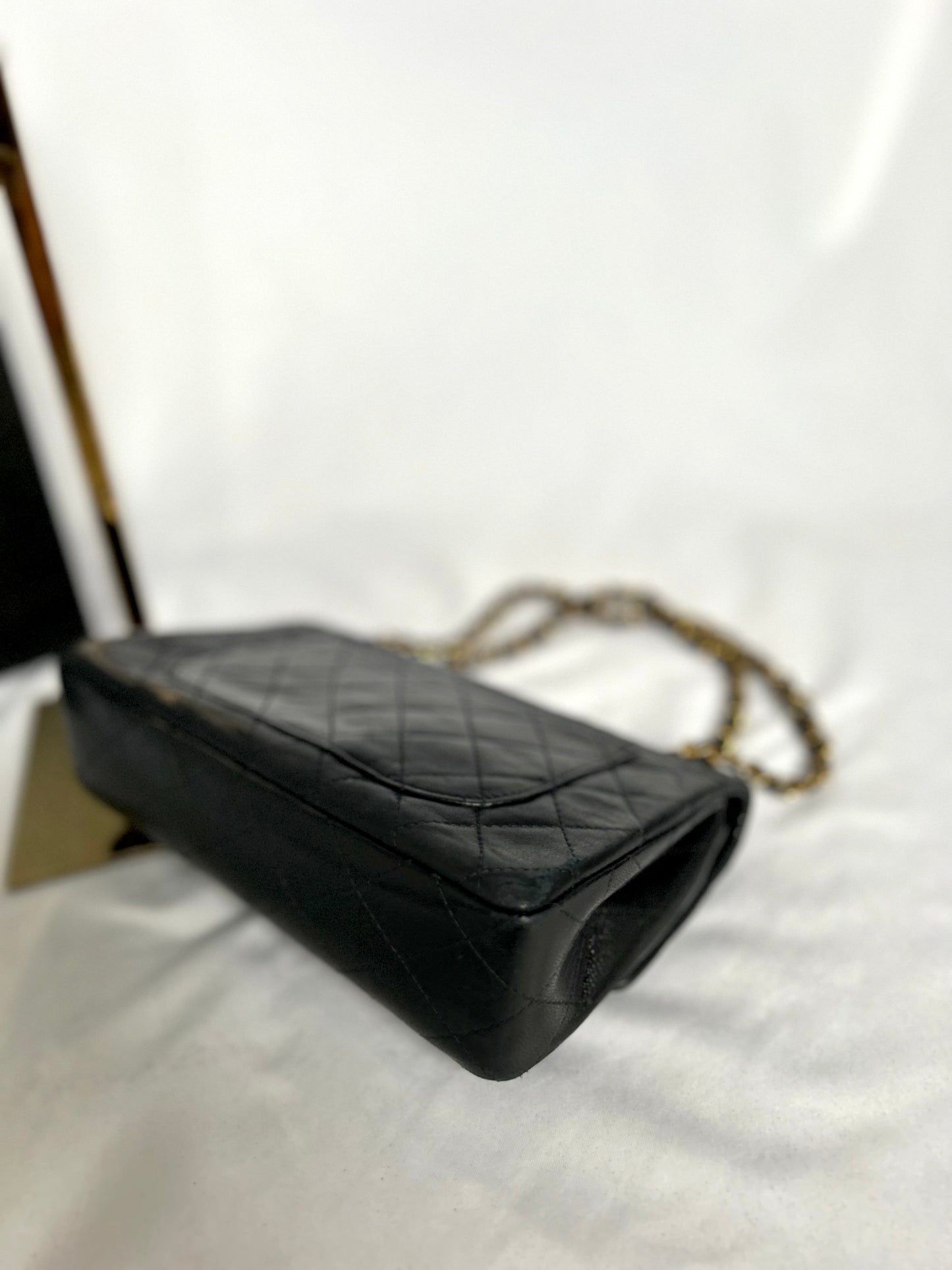 Black Small Vintage Lambskin Chanel Classic Flap