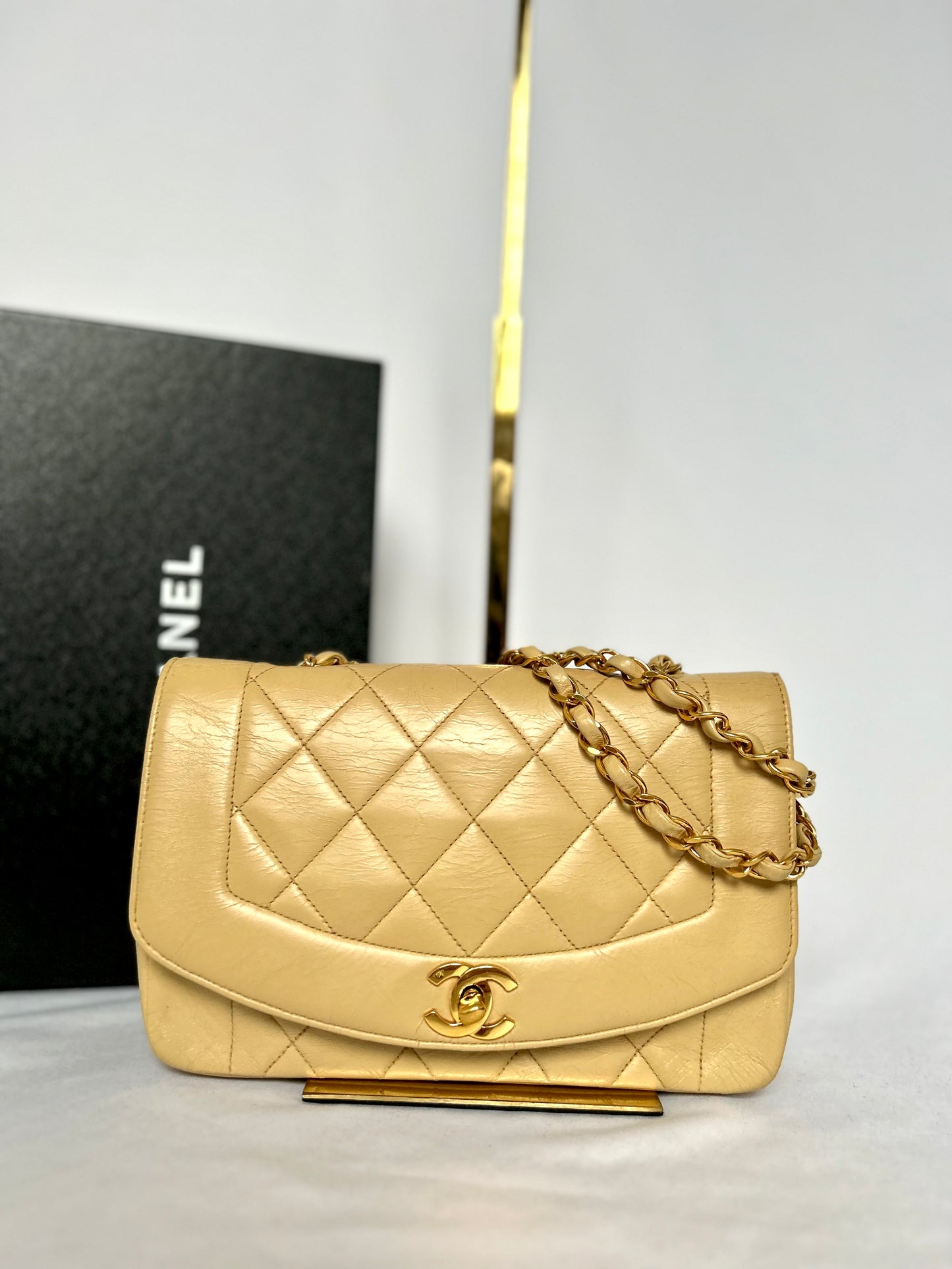 Vintage Chanel Beige Diana Small Flap Bag