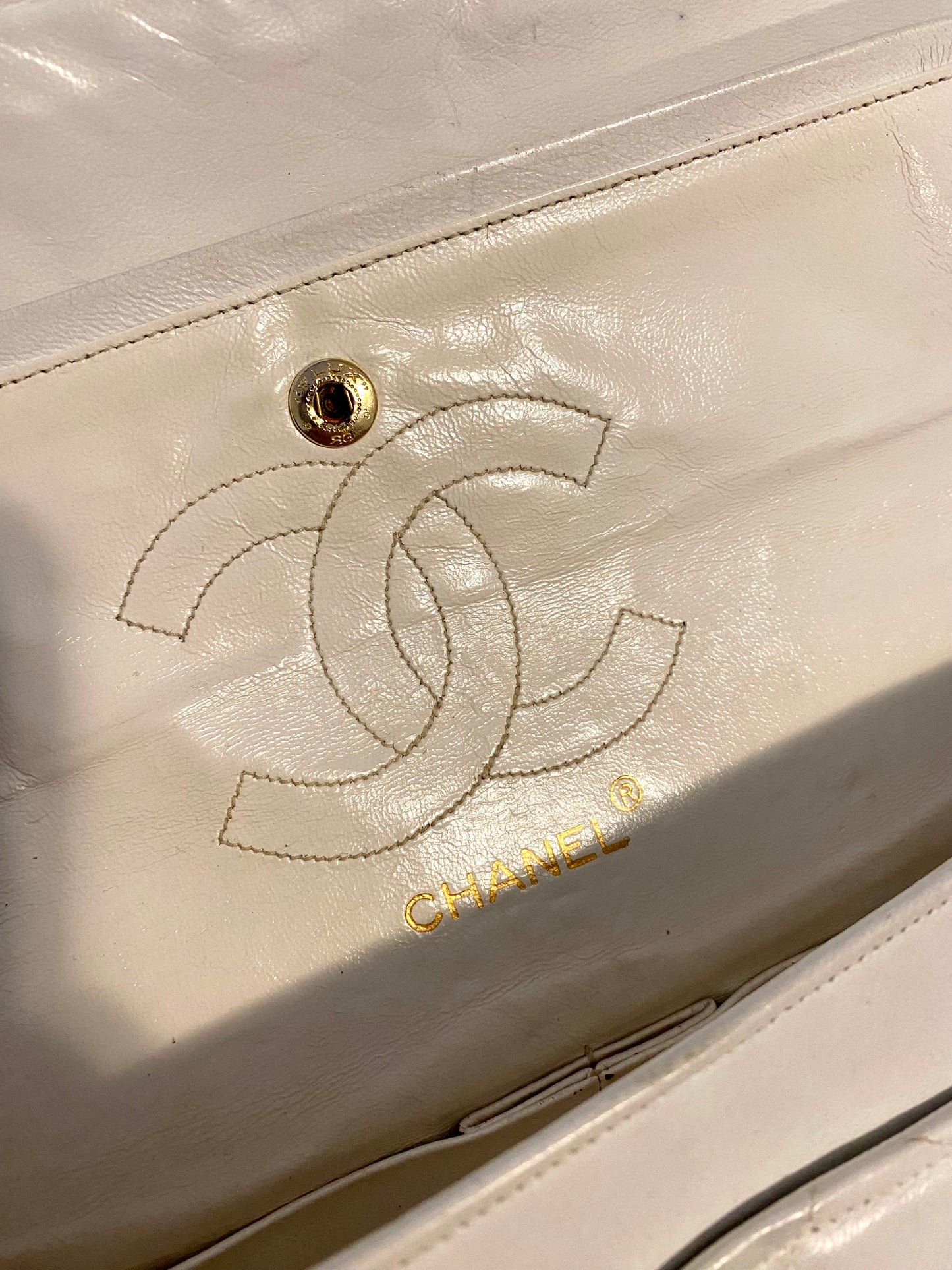 Chanel White Classic Double Flap