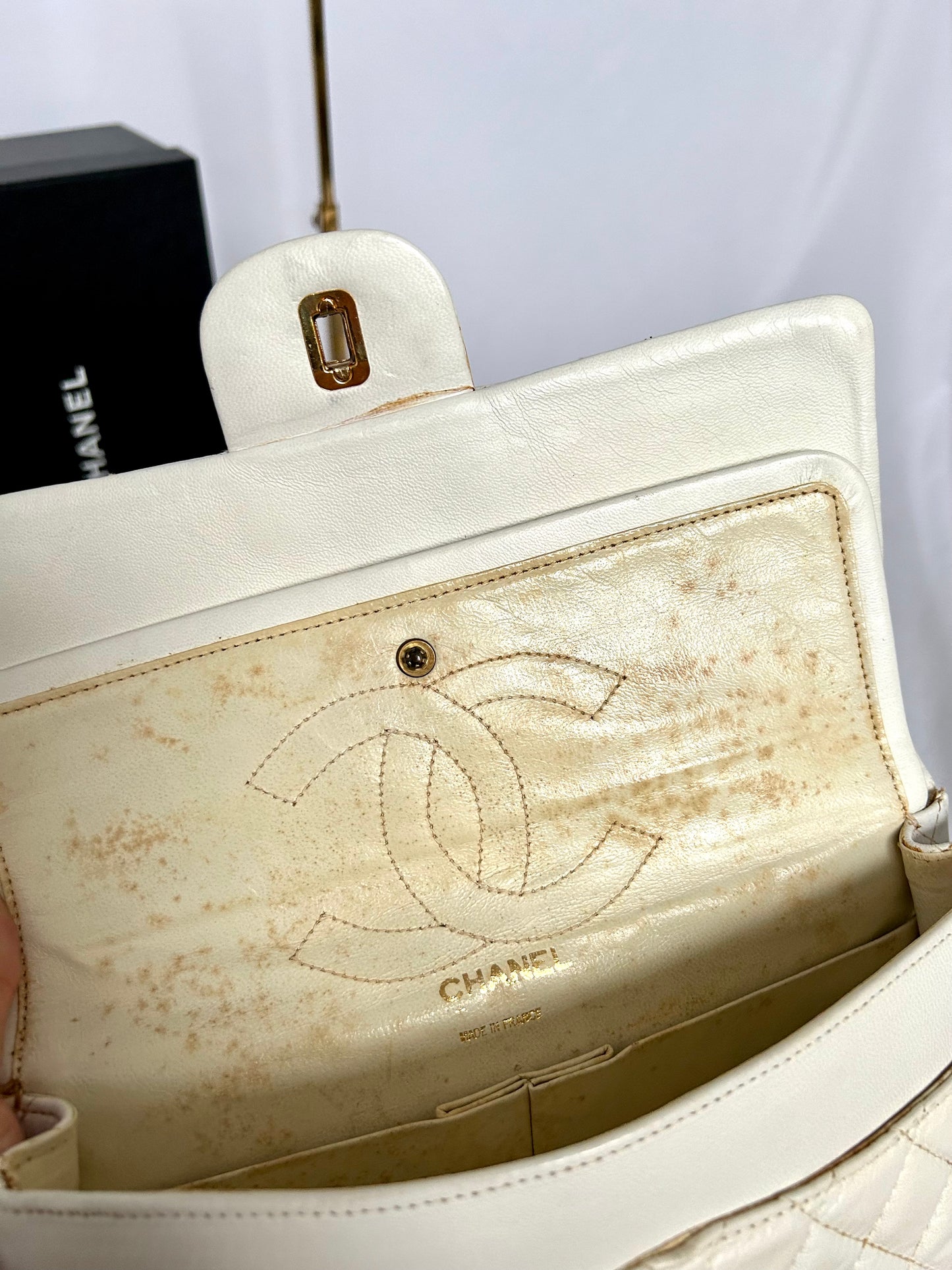 Chanel Vintage White Classic Flap