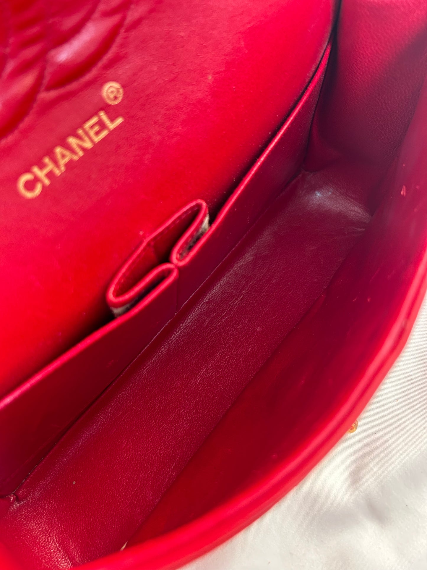 Red Chanel Classic Flap
