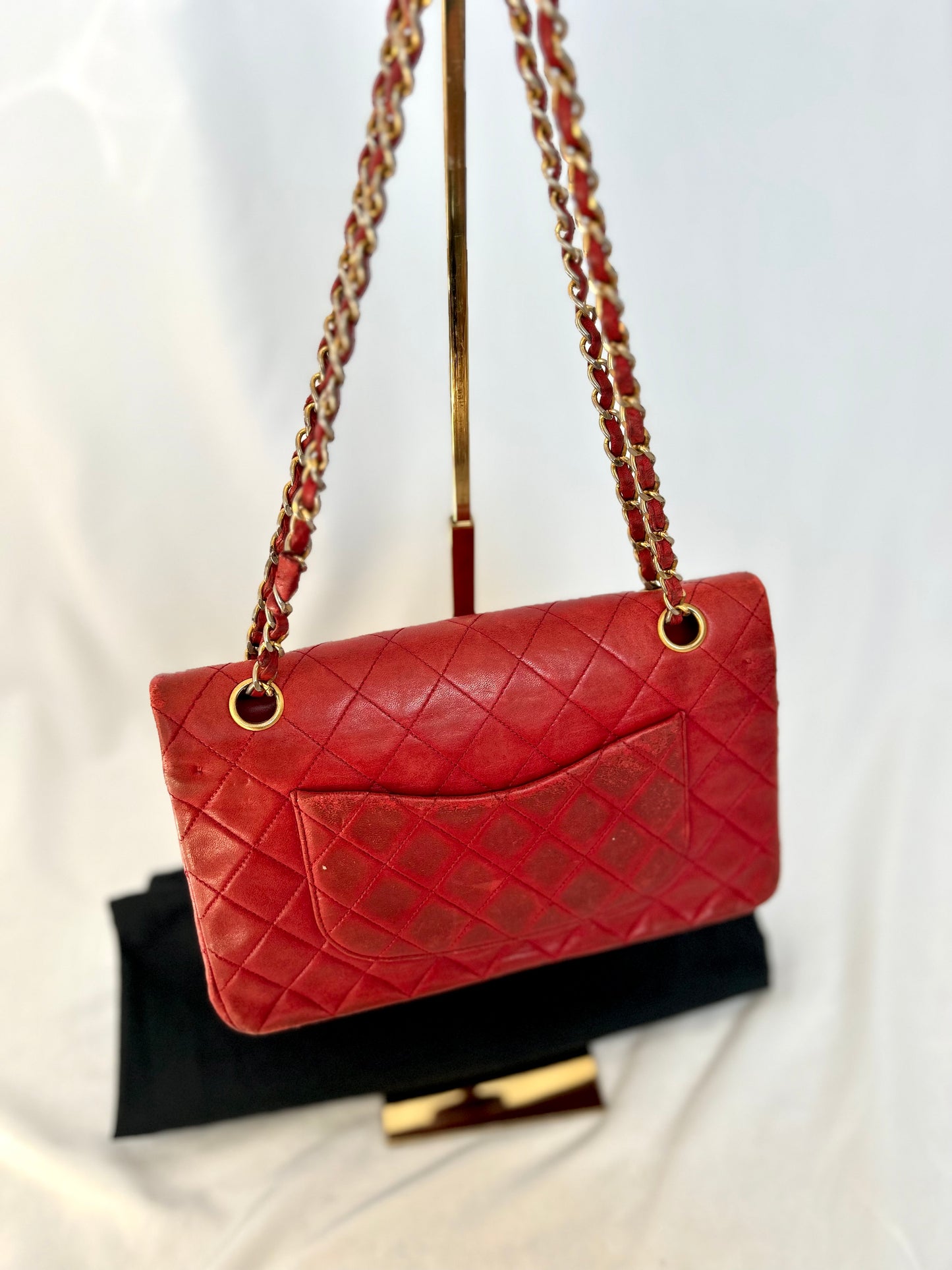 Red Chanel Vintage Lambskin Medium Classic Flap Bag