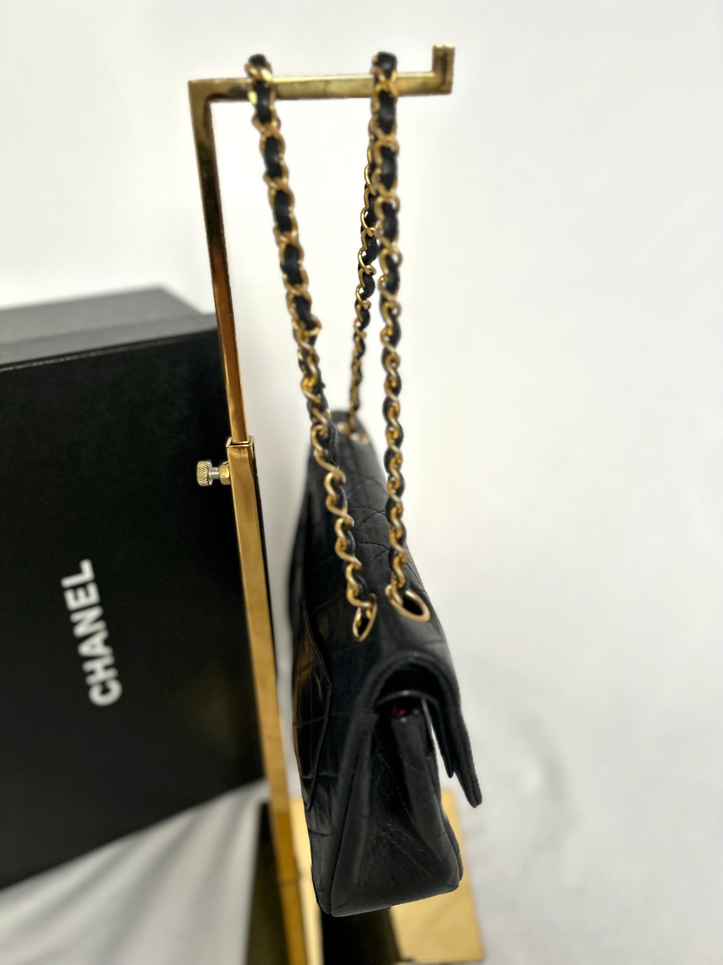 Black Small Vintage Lambskin Chanel Classic Flap