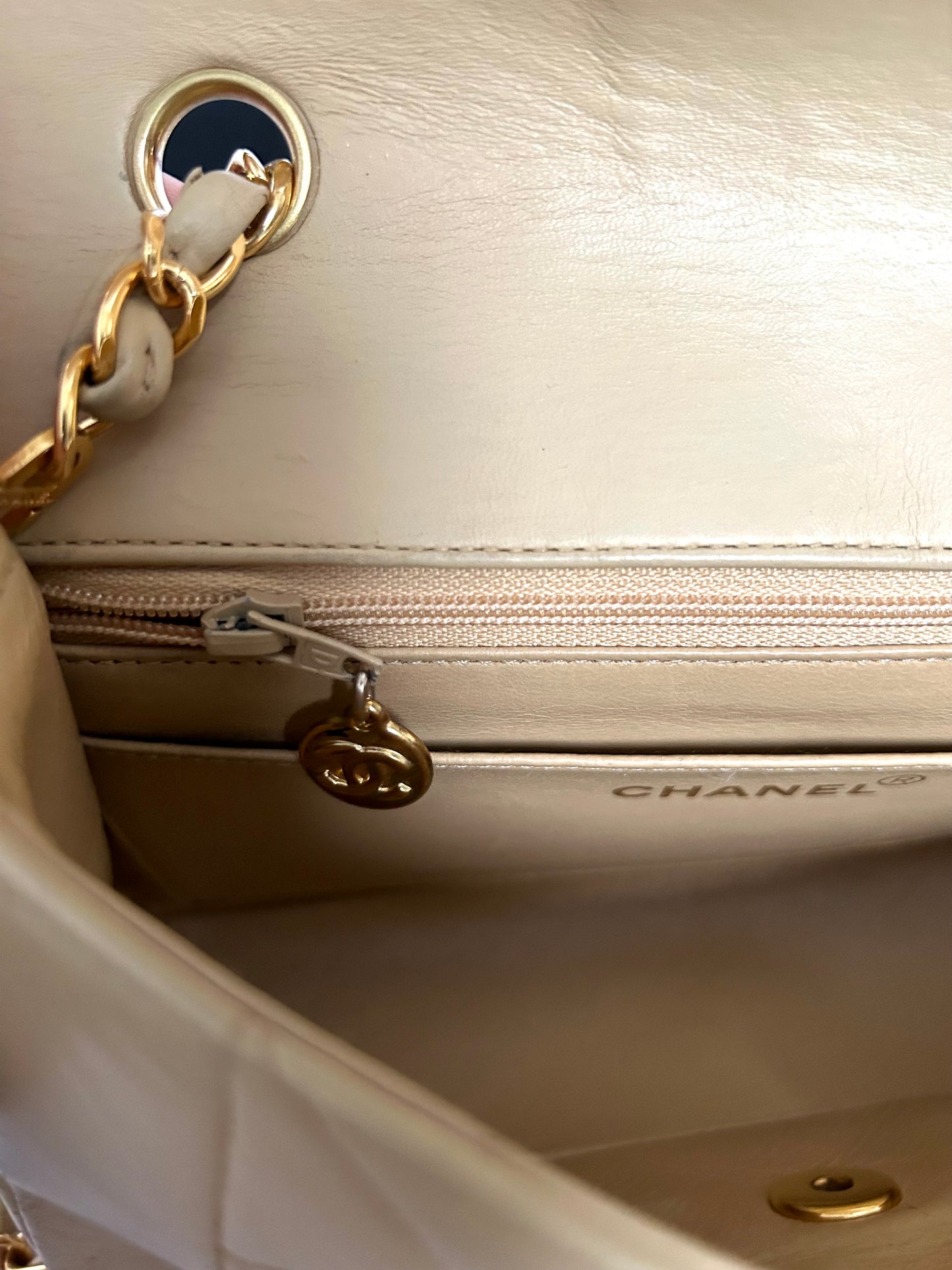Vintage Chanel Beige Diana Small Flap Bag
