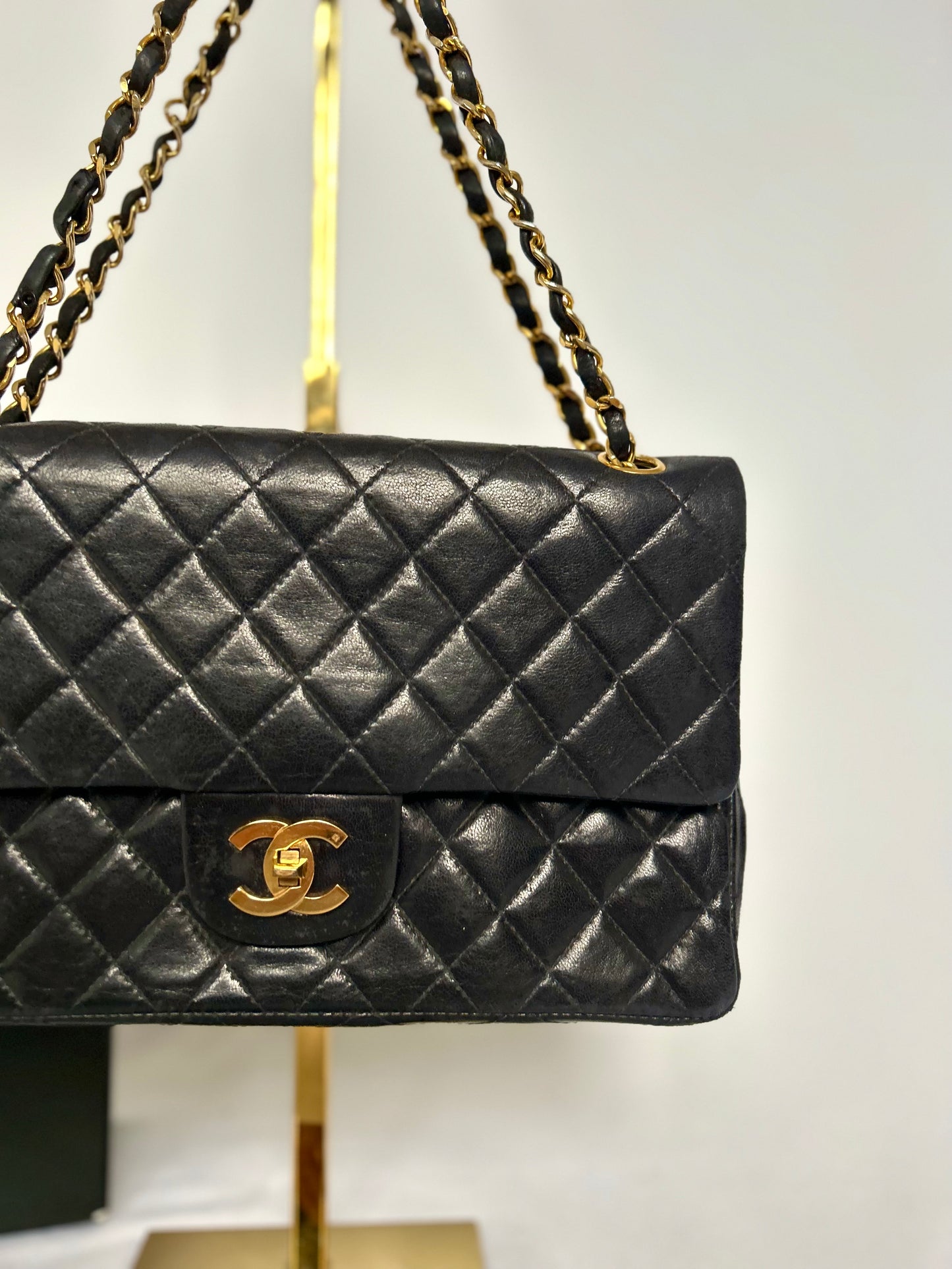 Midnight Blue Medium Lambskin Vintage Classic Flap