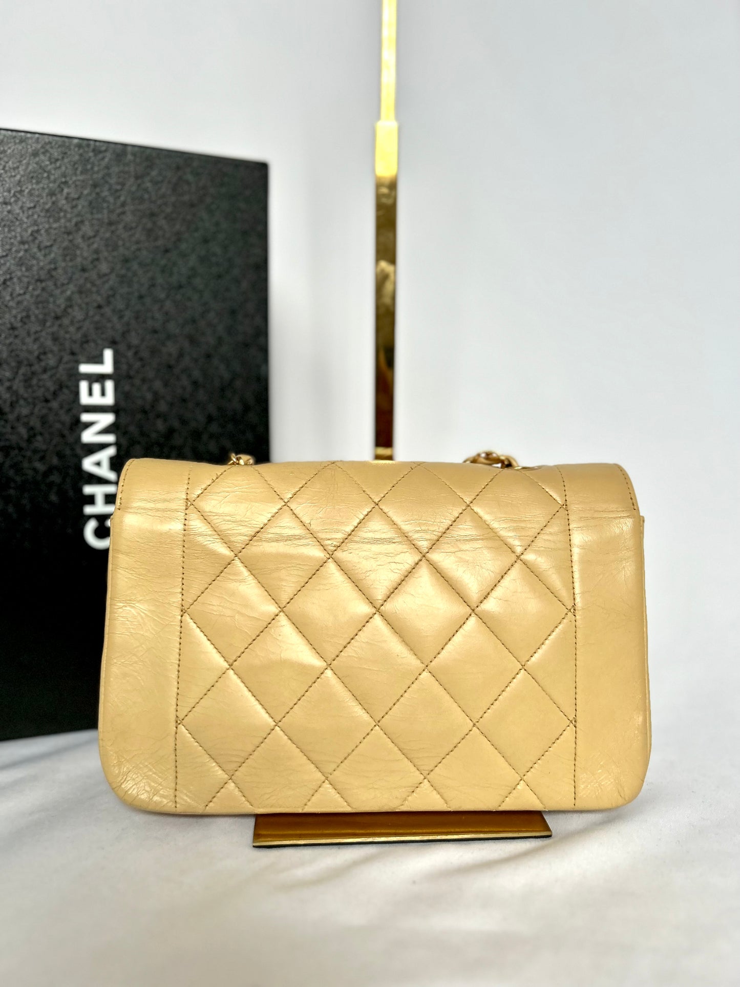Vintage Chanel Beige Diana Small Flap Bag