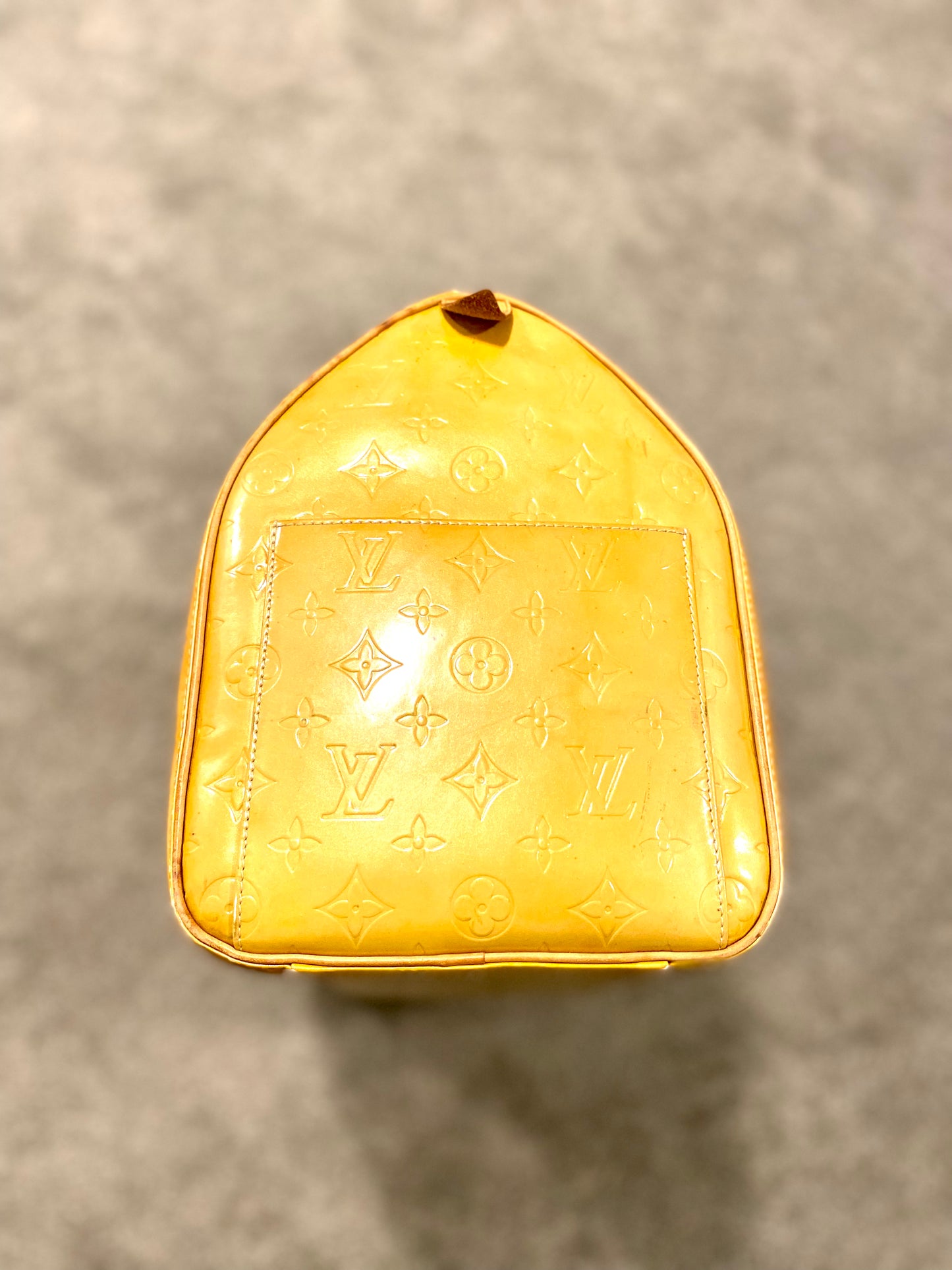Louis Vuitton Yellow Vernis Keepall 45