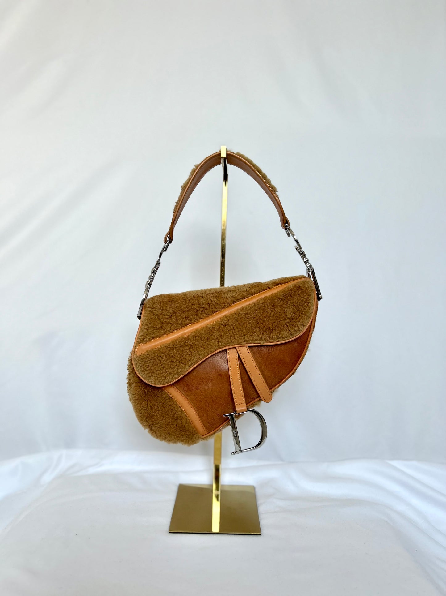 Dior Lamb Shearling Saddle Bag 2005 Flight Collection