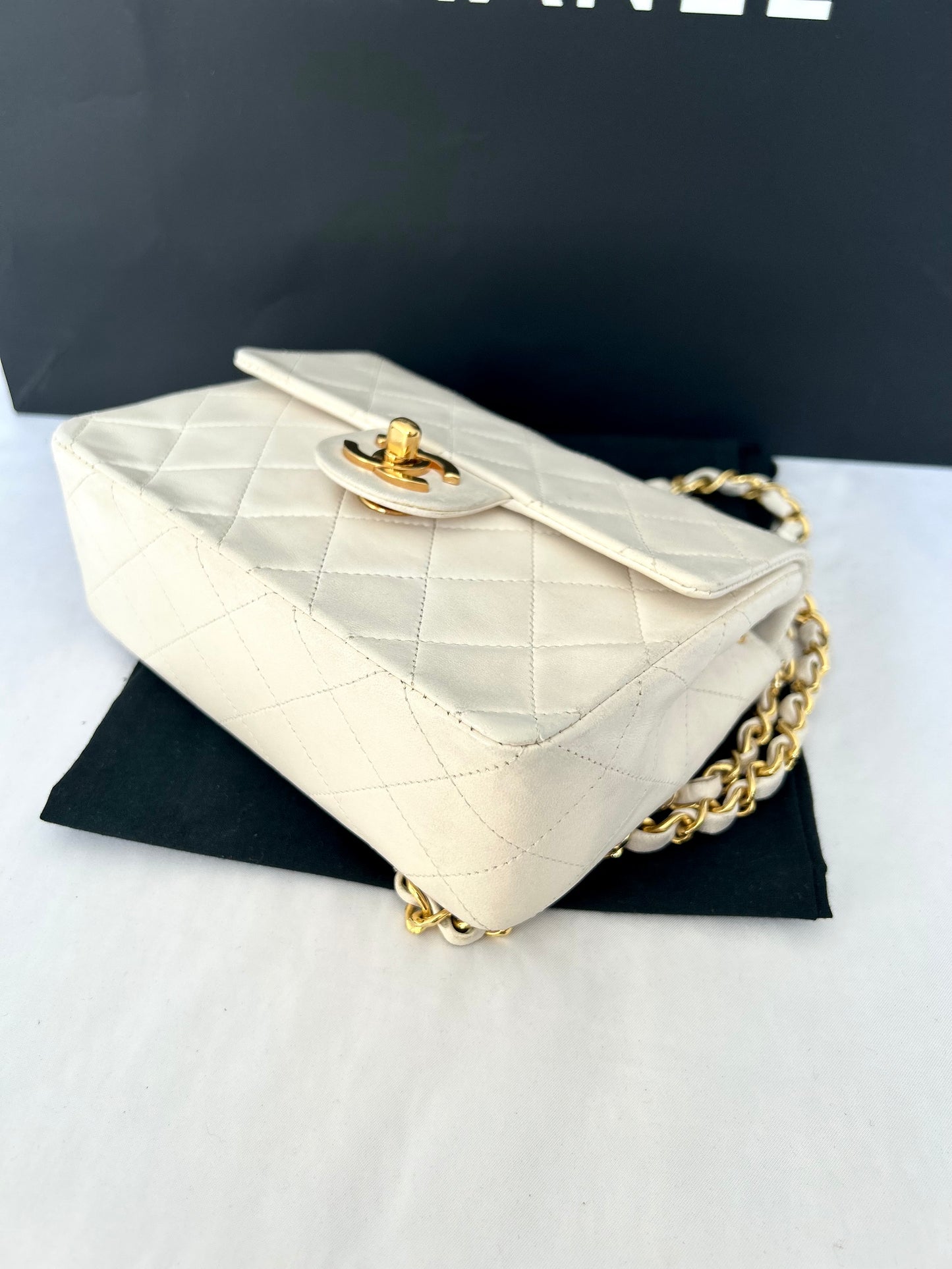 Chanel White Mini Square Flap Bag