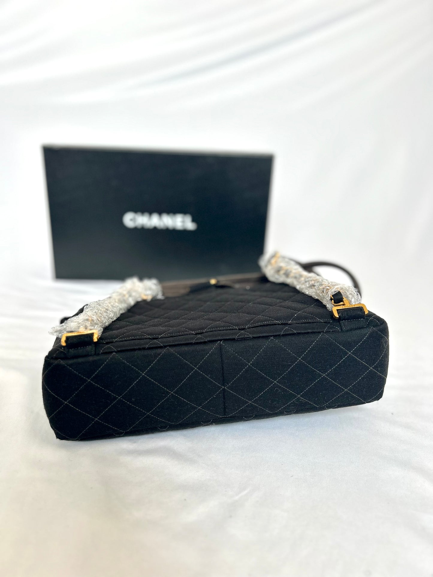 Chanel Black Jersey Backpack