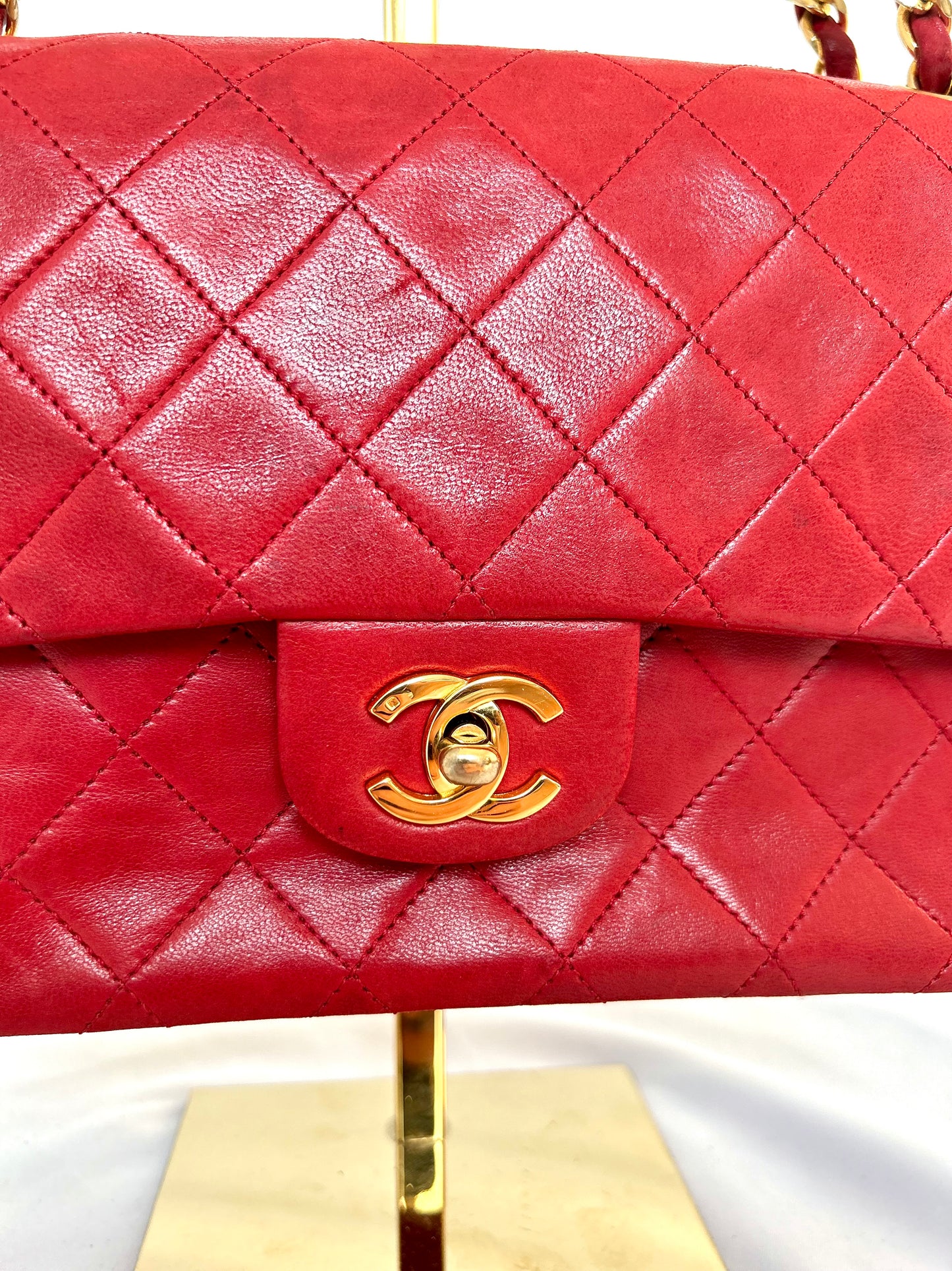 Red Chanel Classic Flap