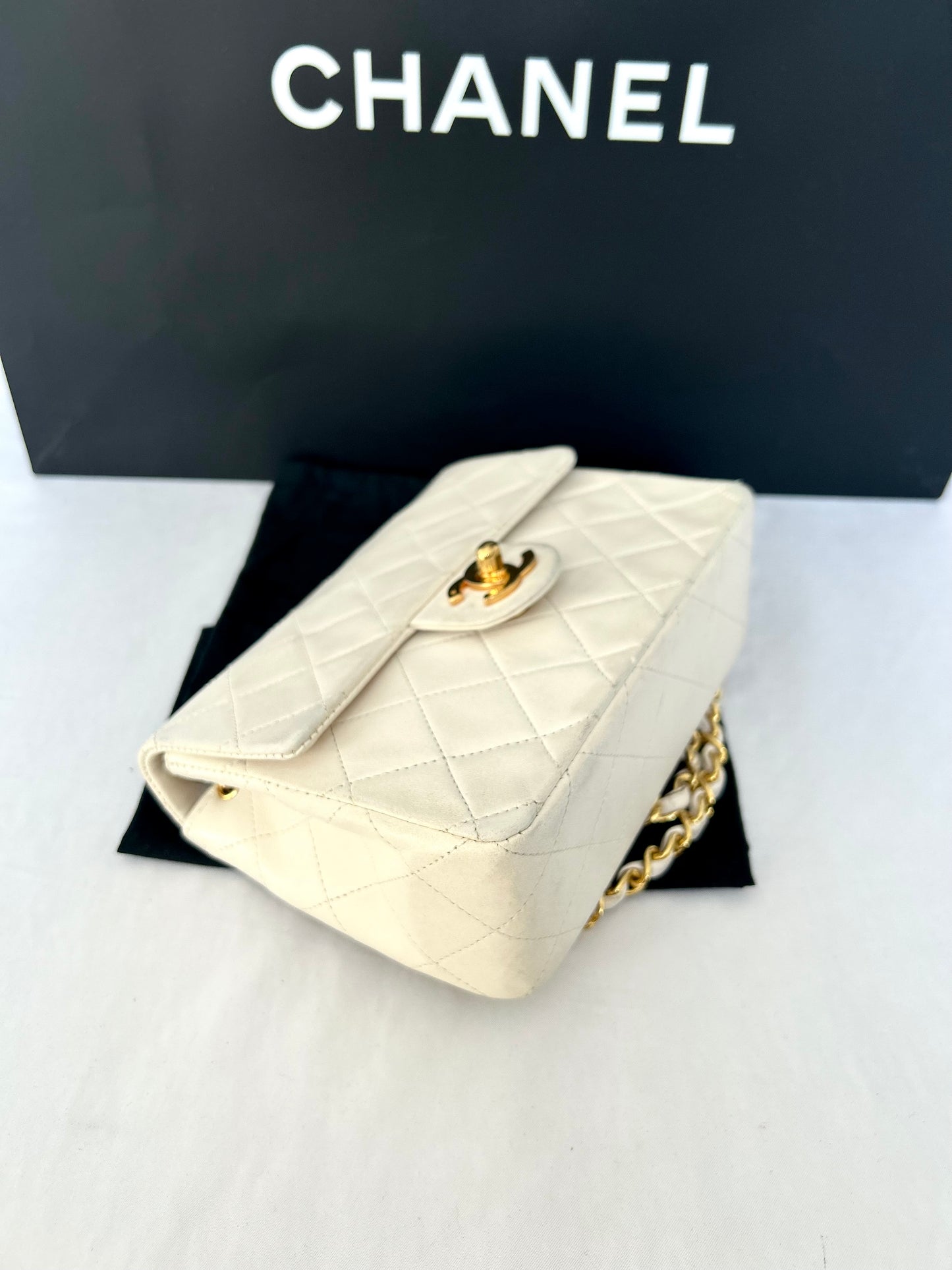 Chanel White Mini Square Flap Bag