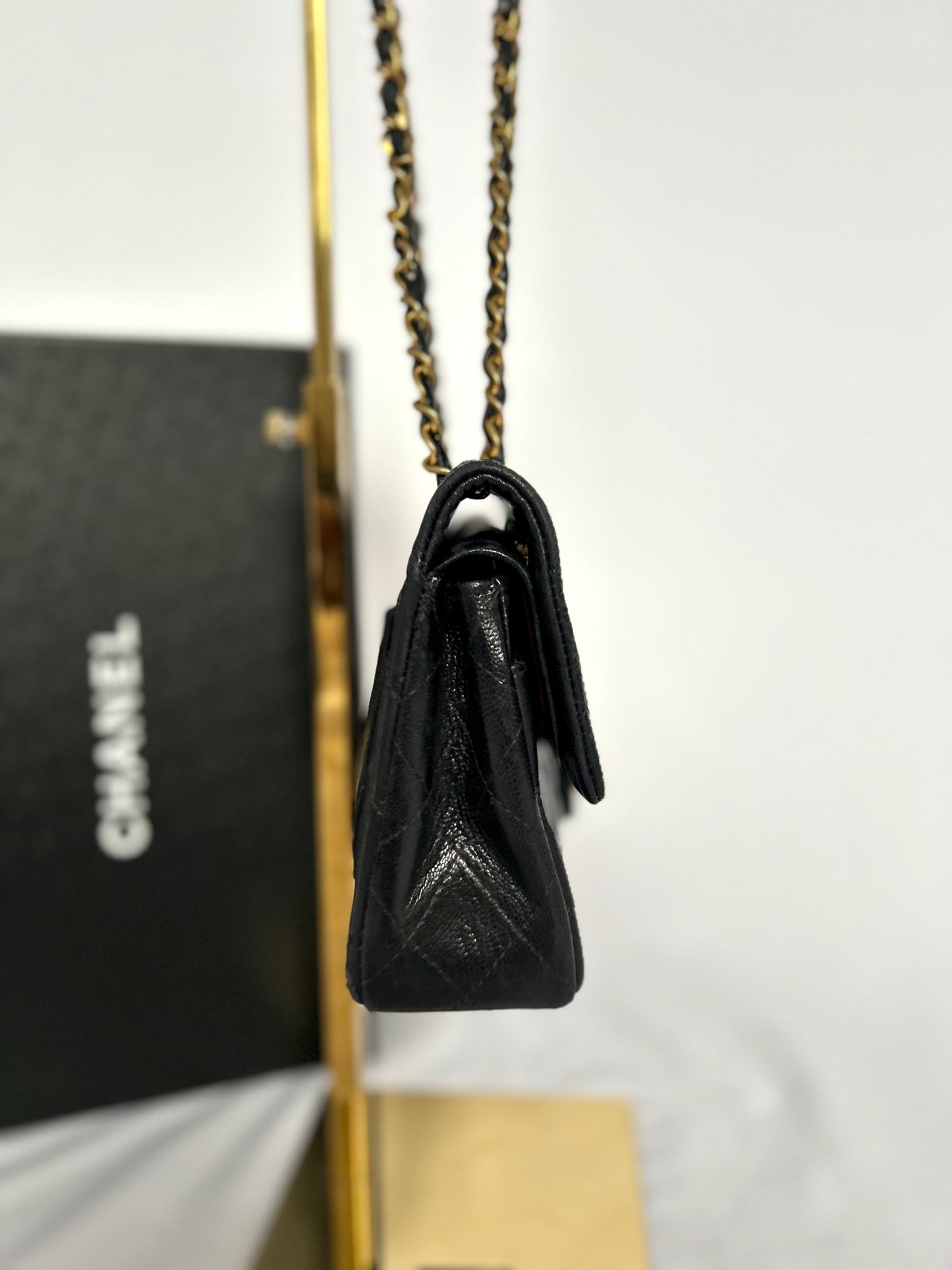 Black Small Vintage Lambskin Chanel Classic Flap