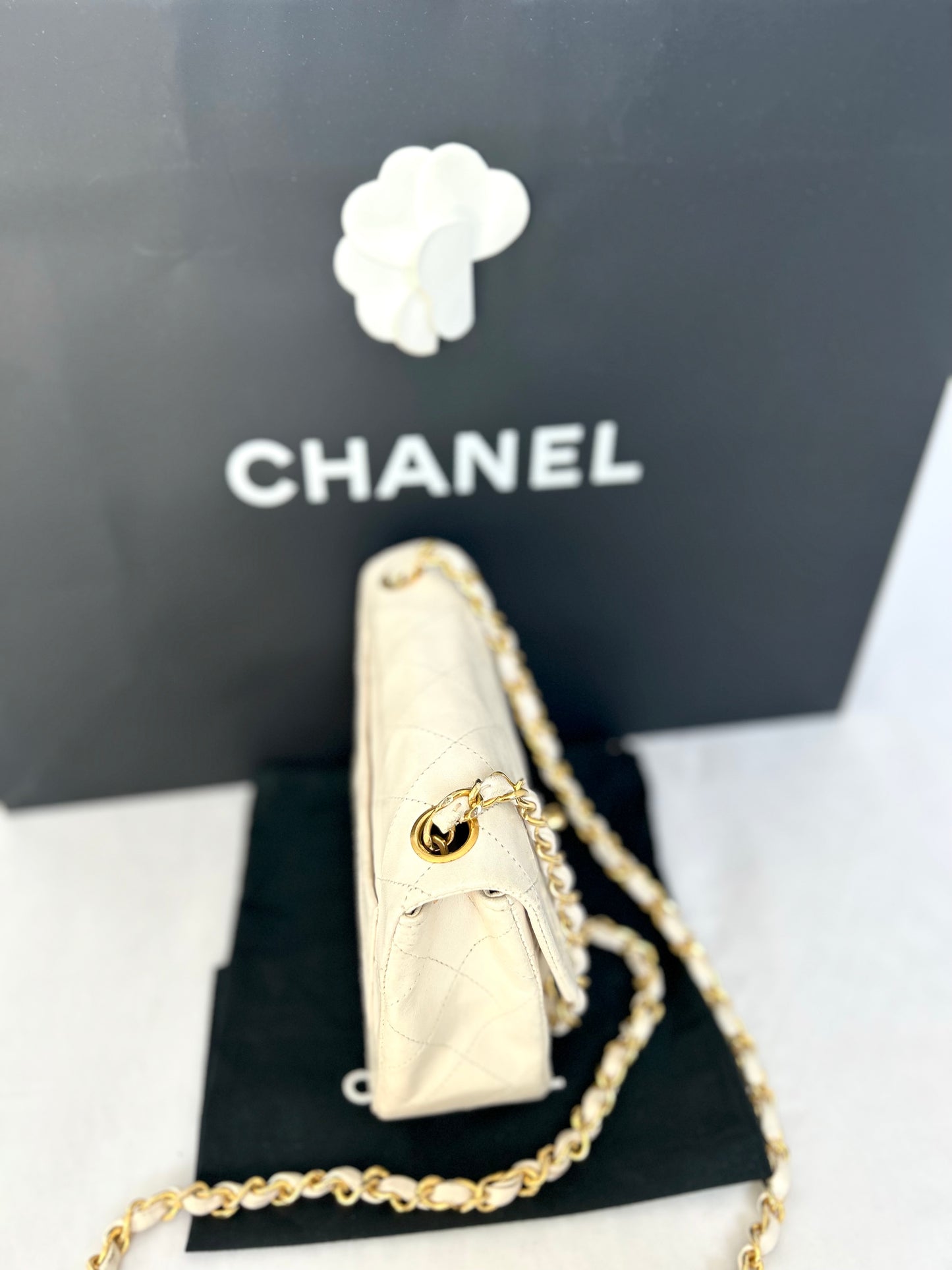 Chanel White Mini Square Flap Bag