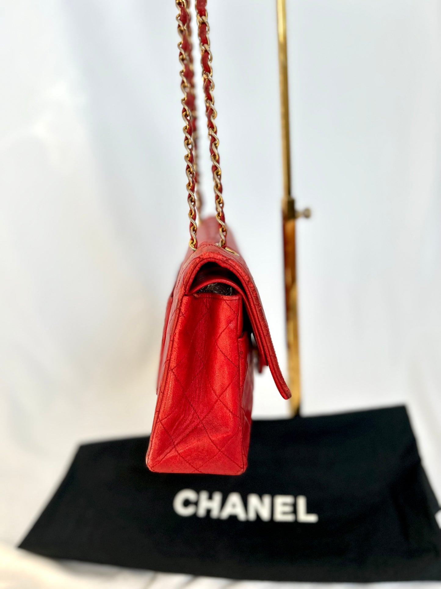 Red Chanel Vintage Lambskin Medium Classic Flap Bag