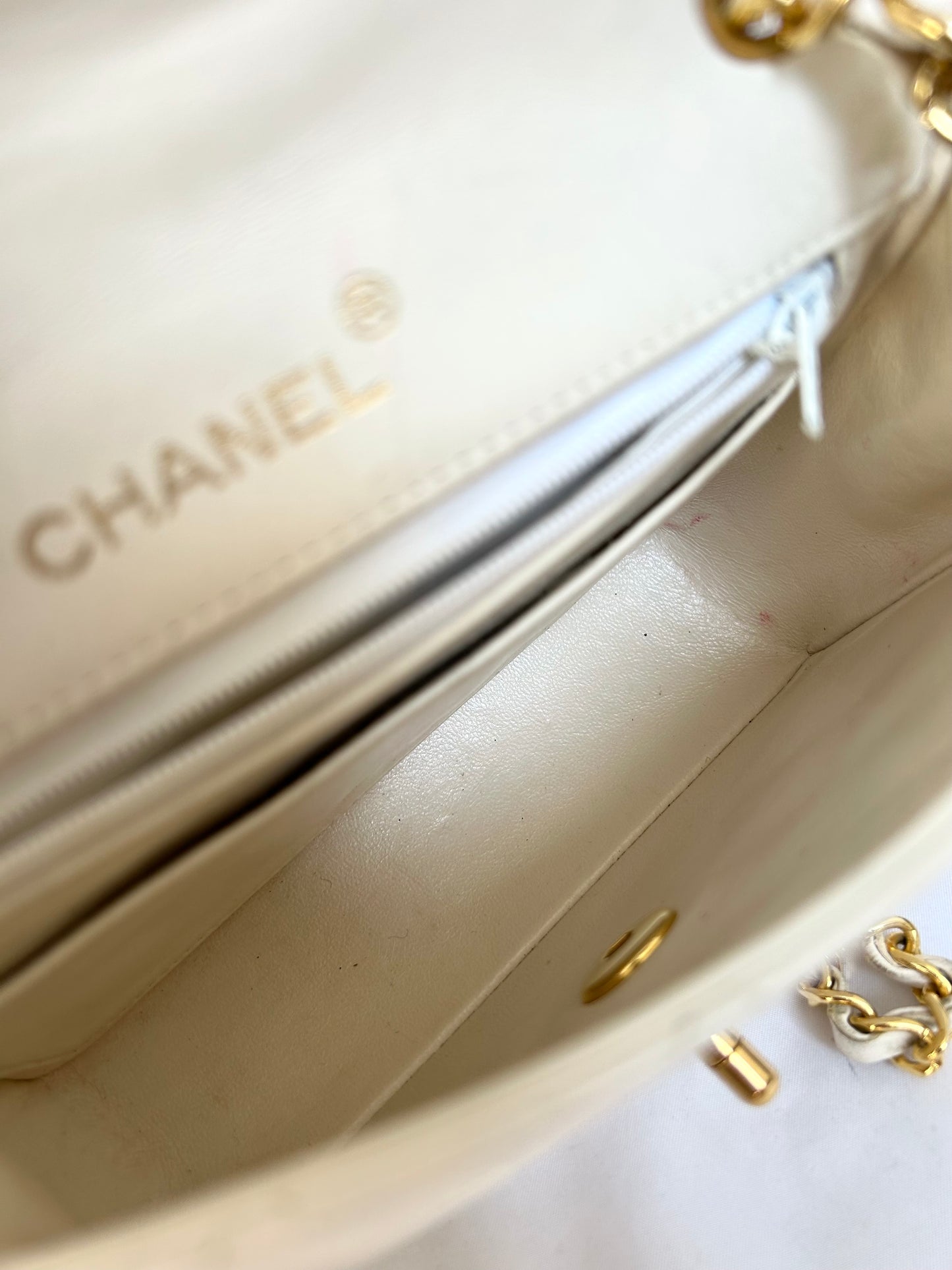 Chanel White Mini Square Flap Bag