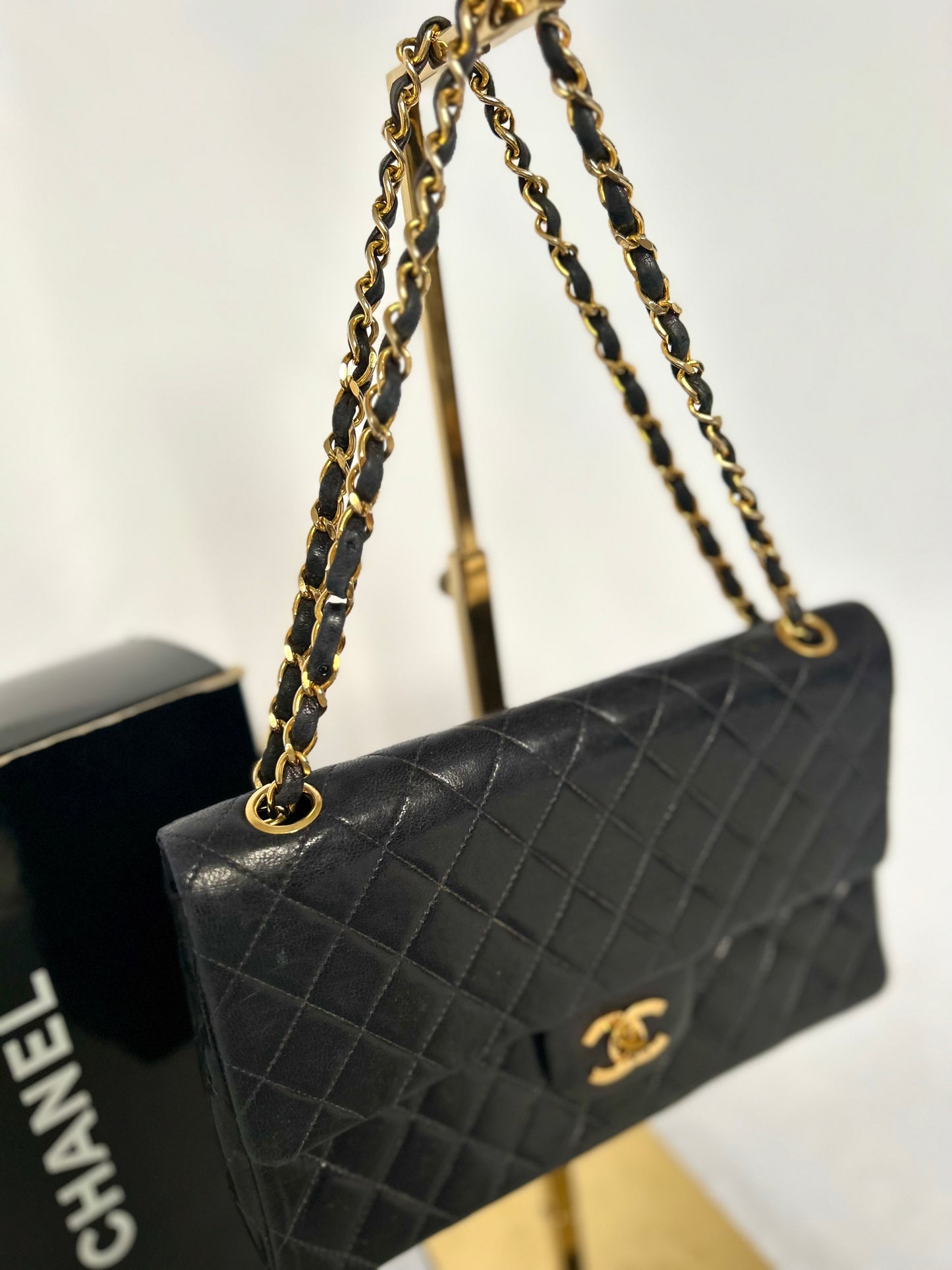 Midnight Blue Medium Lambskin Vintage Classic Flap