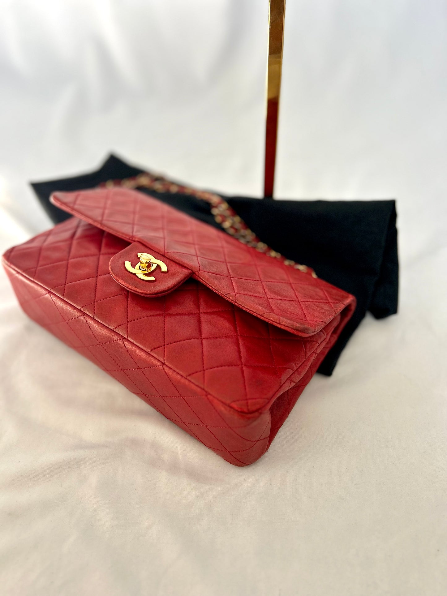 Red Chanel Vintage Lambskin Medium Classic Flap Bag