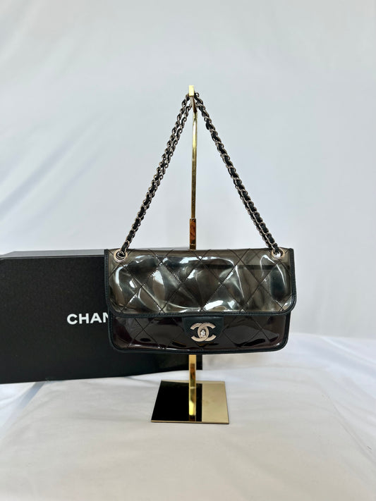 2006 Rare Chanel Transparent Clear Naked Ombre PVC Classic Flap Bag