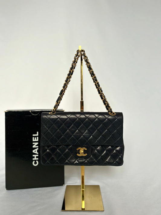 Midnight Blue Medium Lambskin Vintage Classic Flap