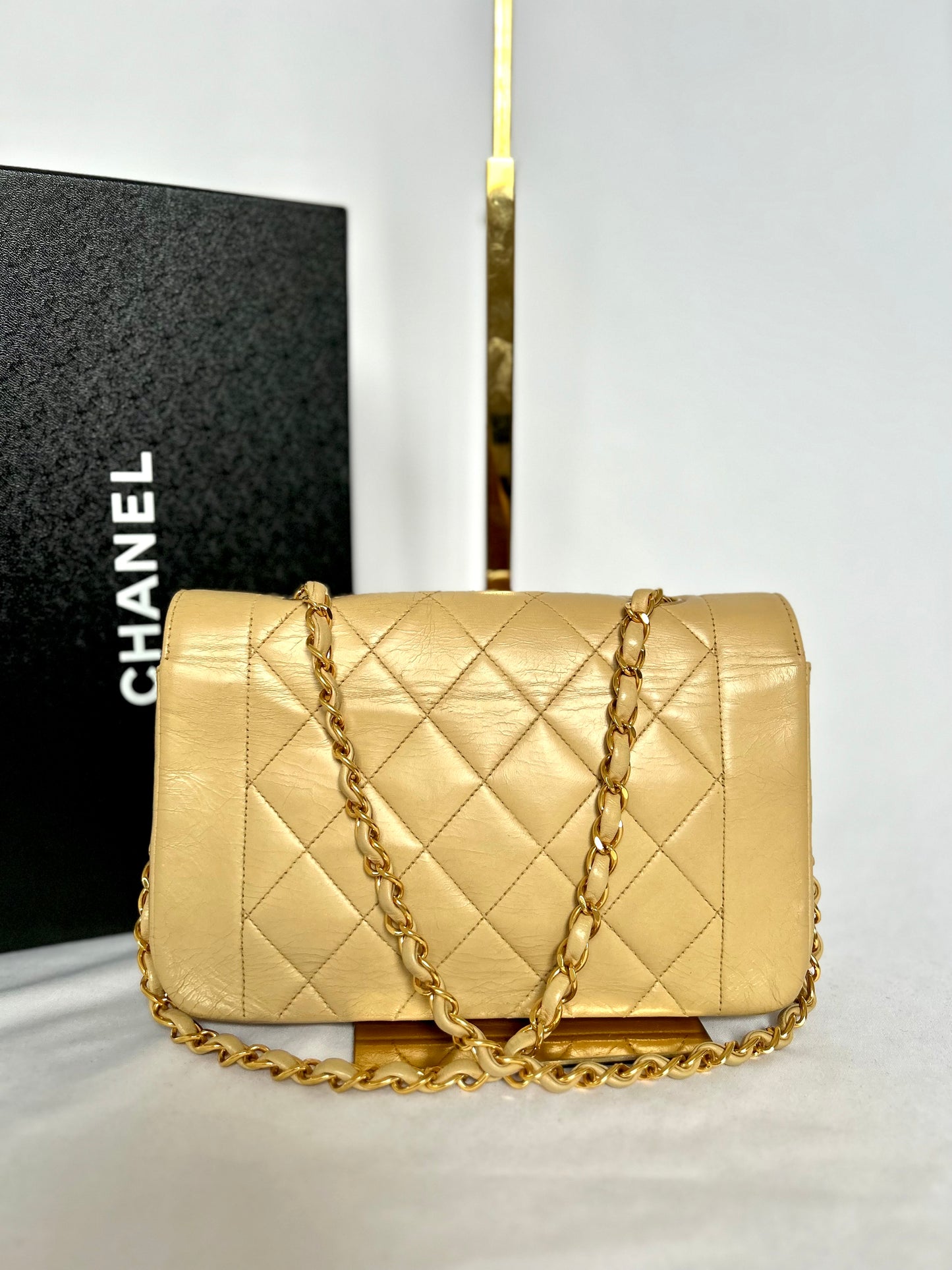 Vintage Chanel Beige Diana Small Flap Bag