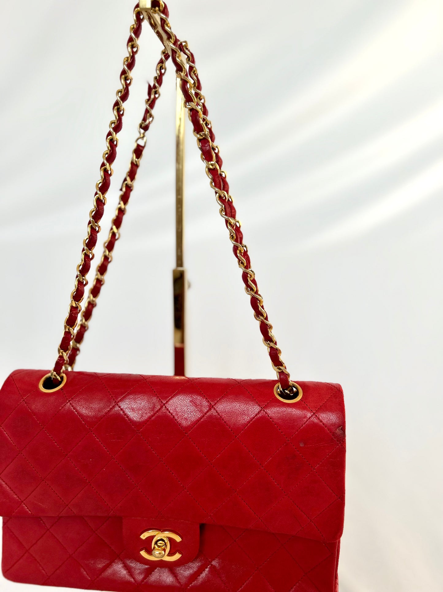 Red Chanel Classic Flap