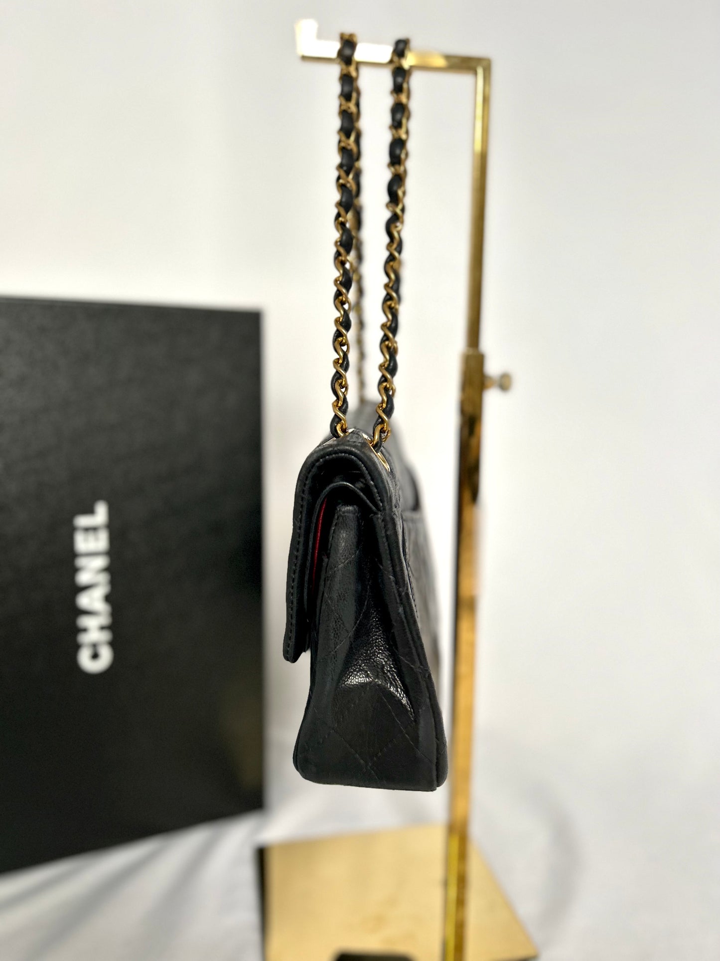 Black Small Vintage Lambskin Chanel Classic Flap