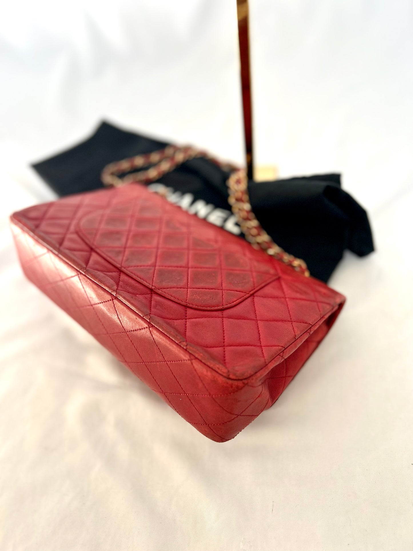 Red Chanel Vintage Lambskin Medium Classic Flap Bag