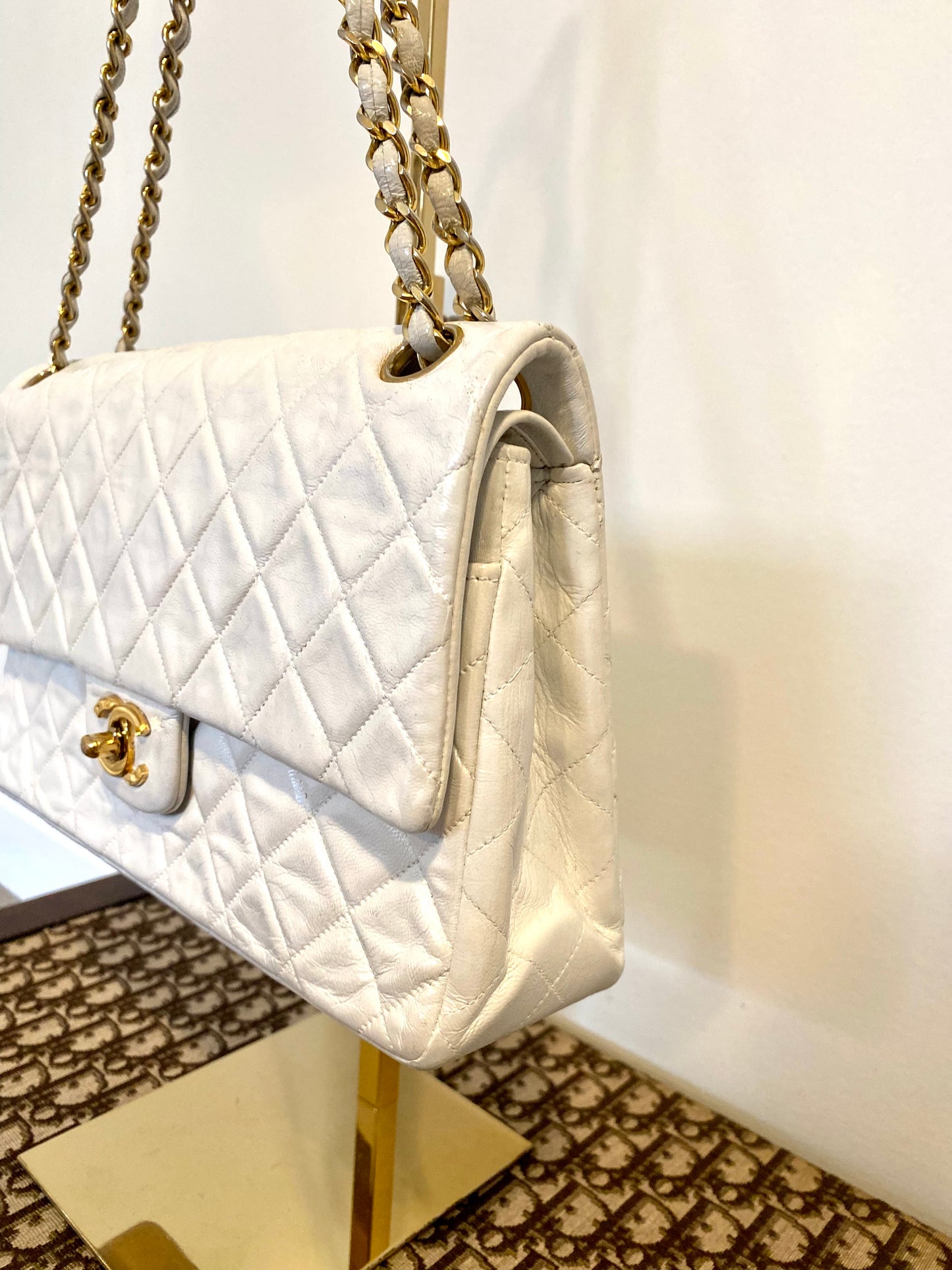 Chanel White Classic Double Flap