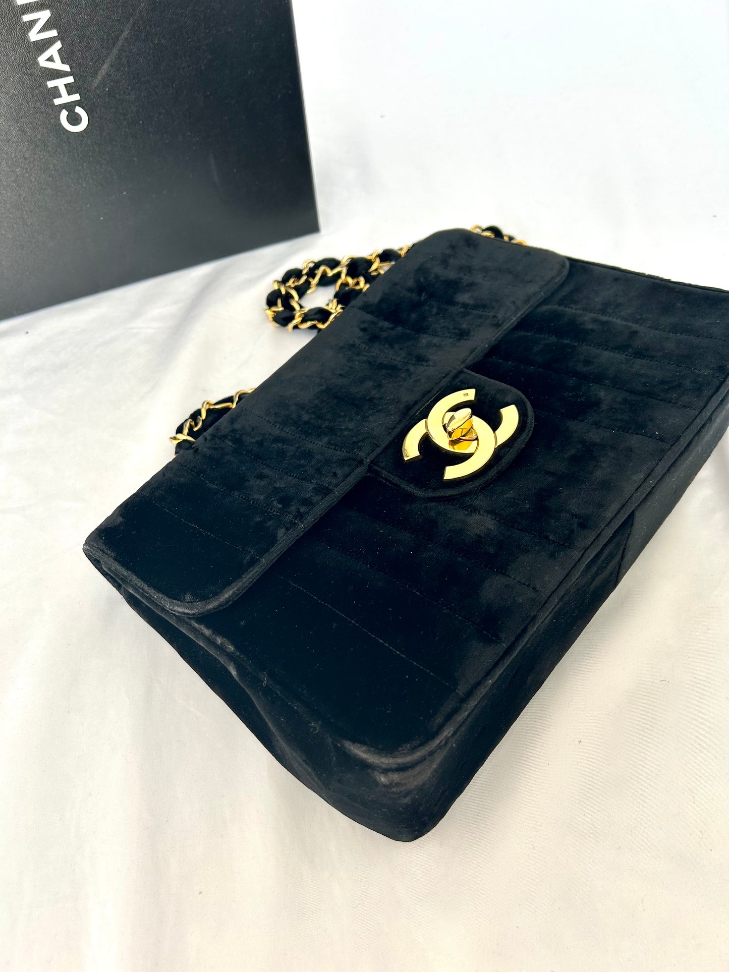 Chanel Velvet Velour Classic Jumbo 1994-1996