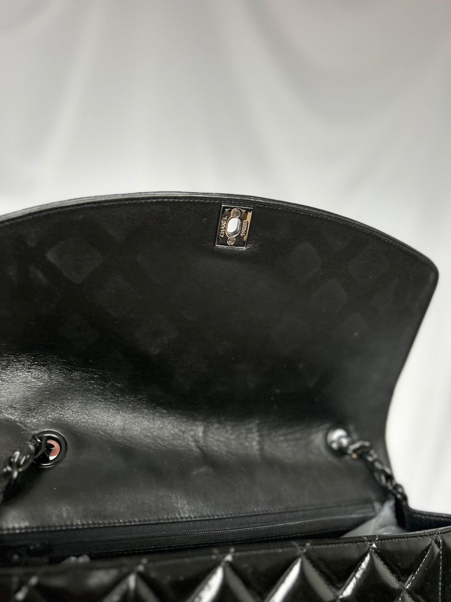 Chanel So-Black Medium Diana Patent Flap Bag