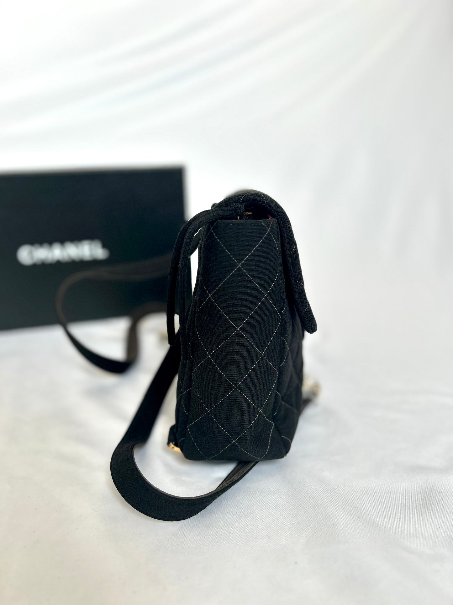 Chanel Black Jersey Backpack
