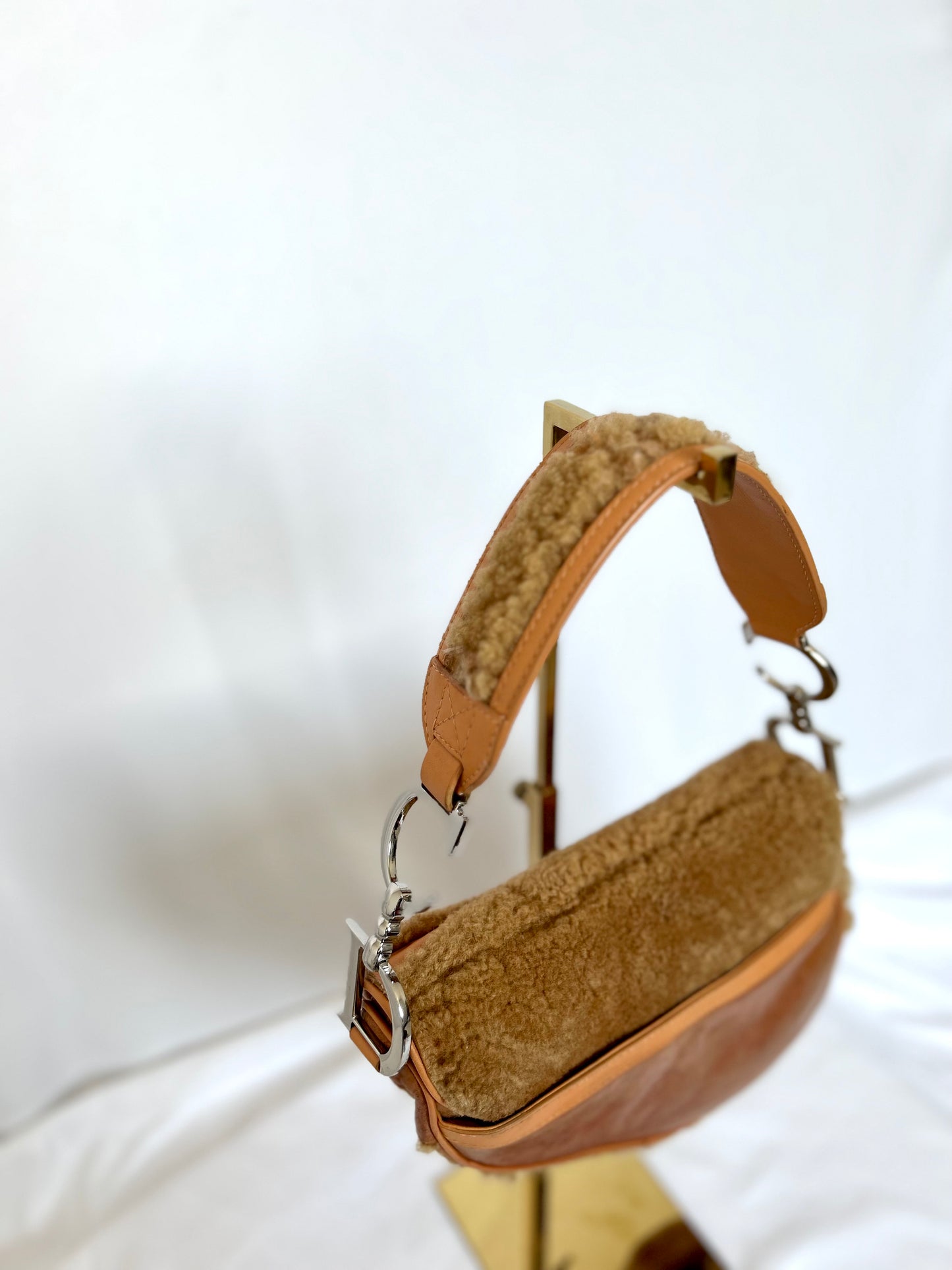 Dior Lamb Shearling Saddle Bag 2005 Flight Collection