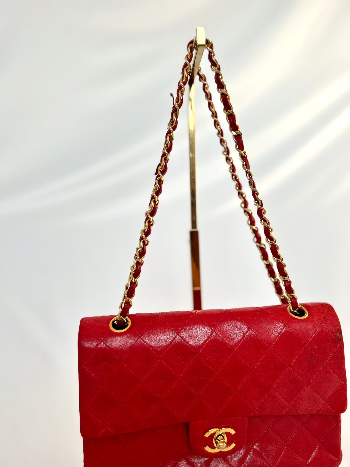 Red Chanel Classic Flap