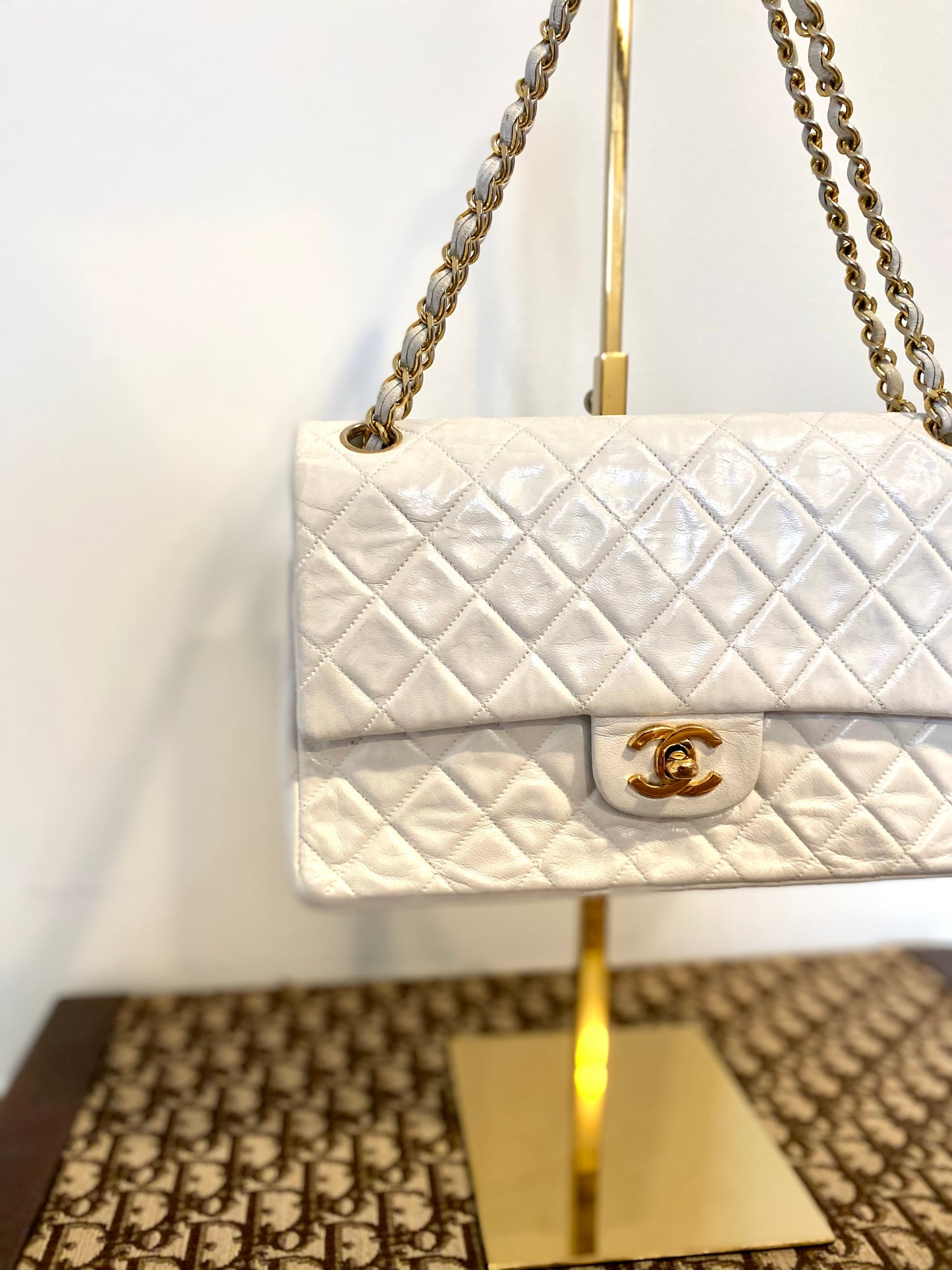 Chanel White Classic Double Flap