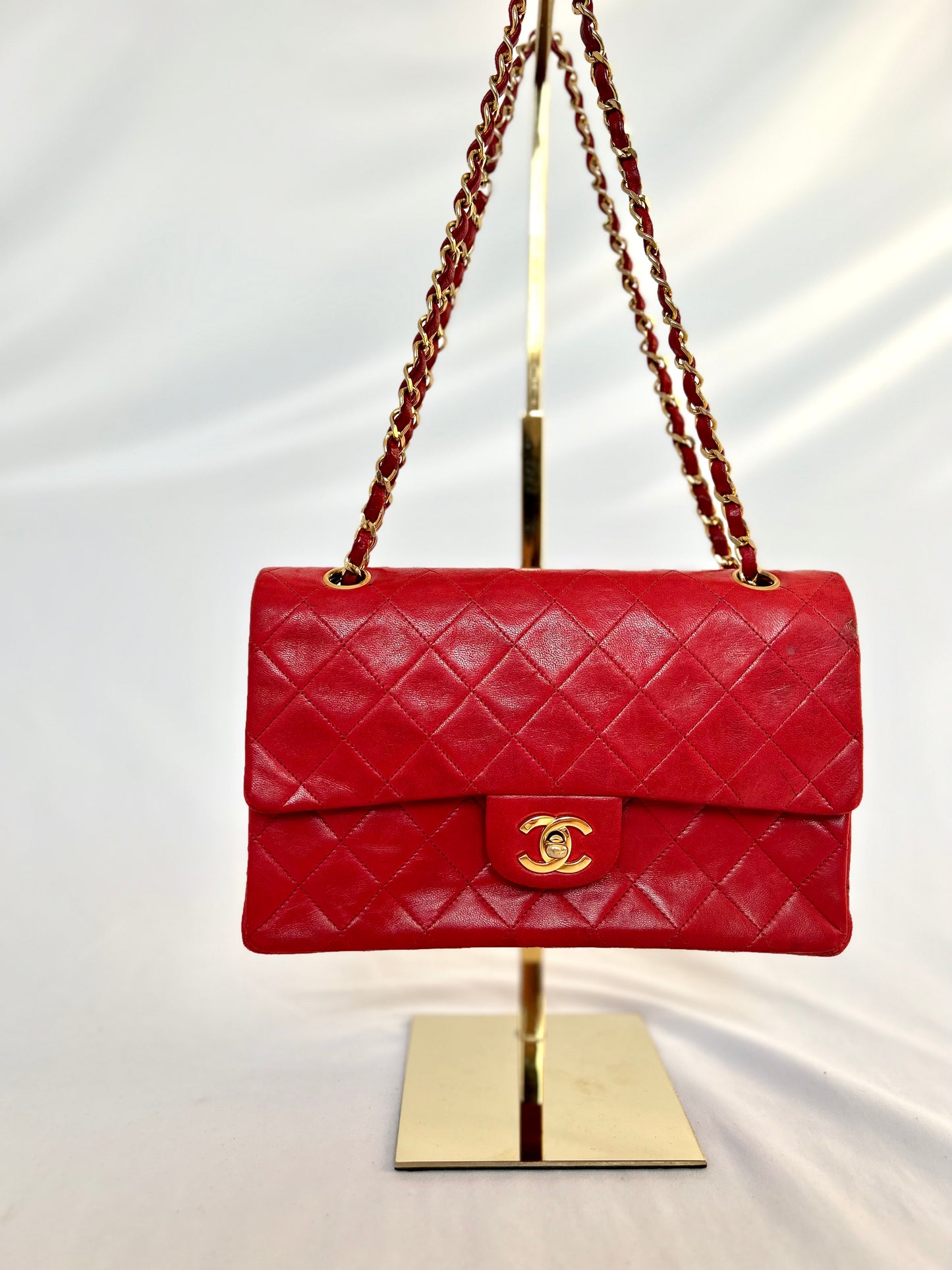 Red Chanel Classic Flap