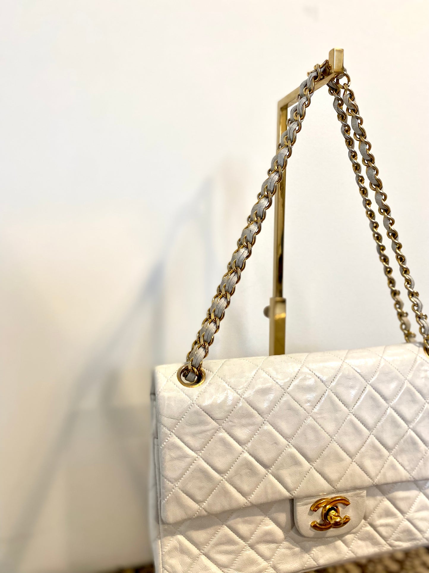 Chanel White Classic Double Flap